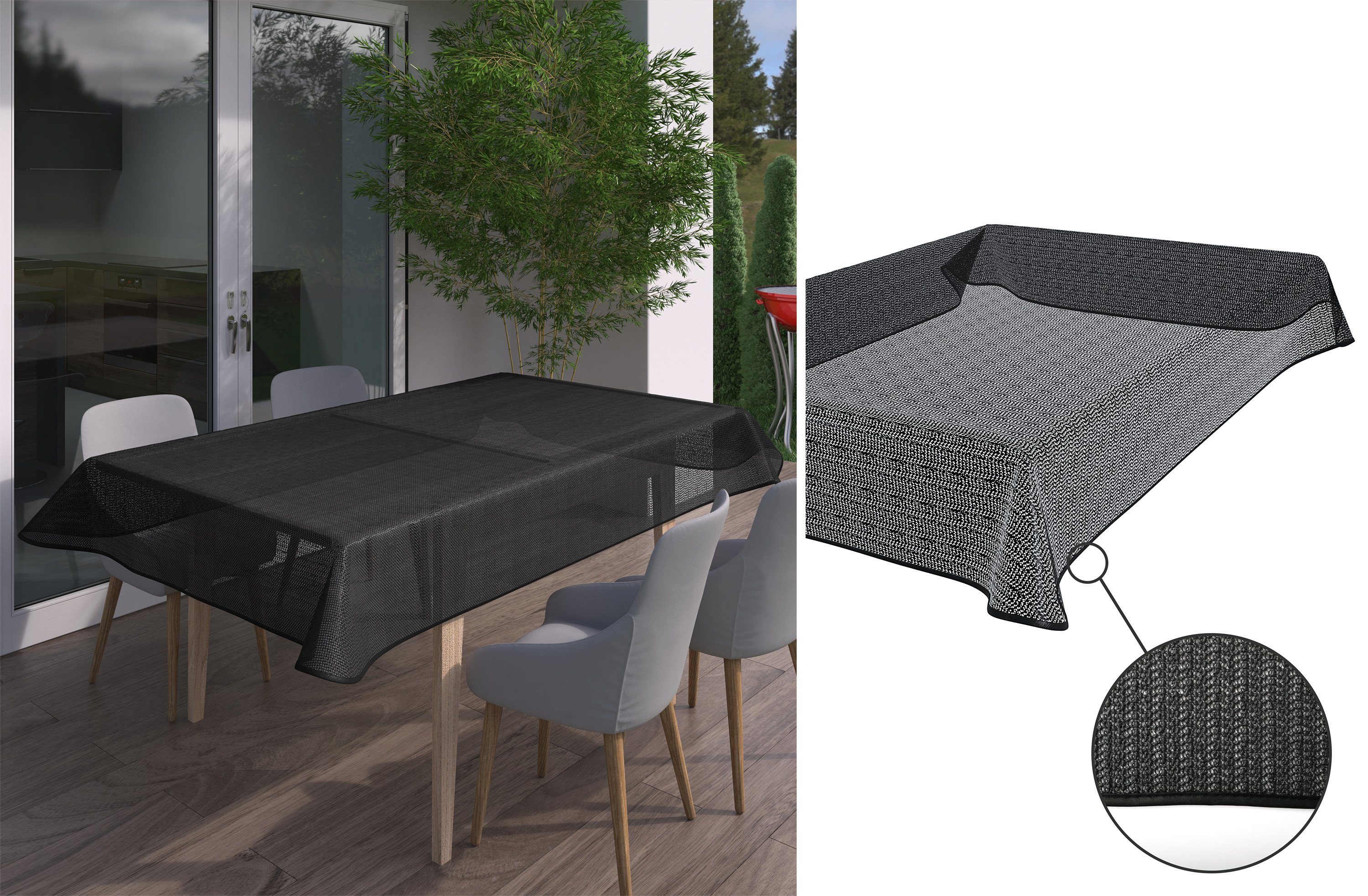 Beautex Tischdecke Tokio Weichschaum Tischdecke mit Paspelband, Garten, Balkon, Terrasse (1-tlg)