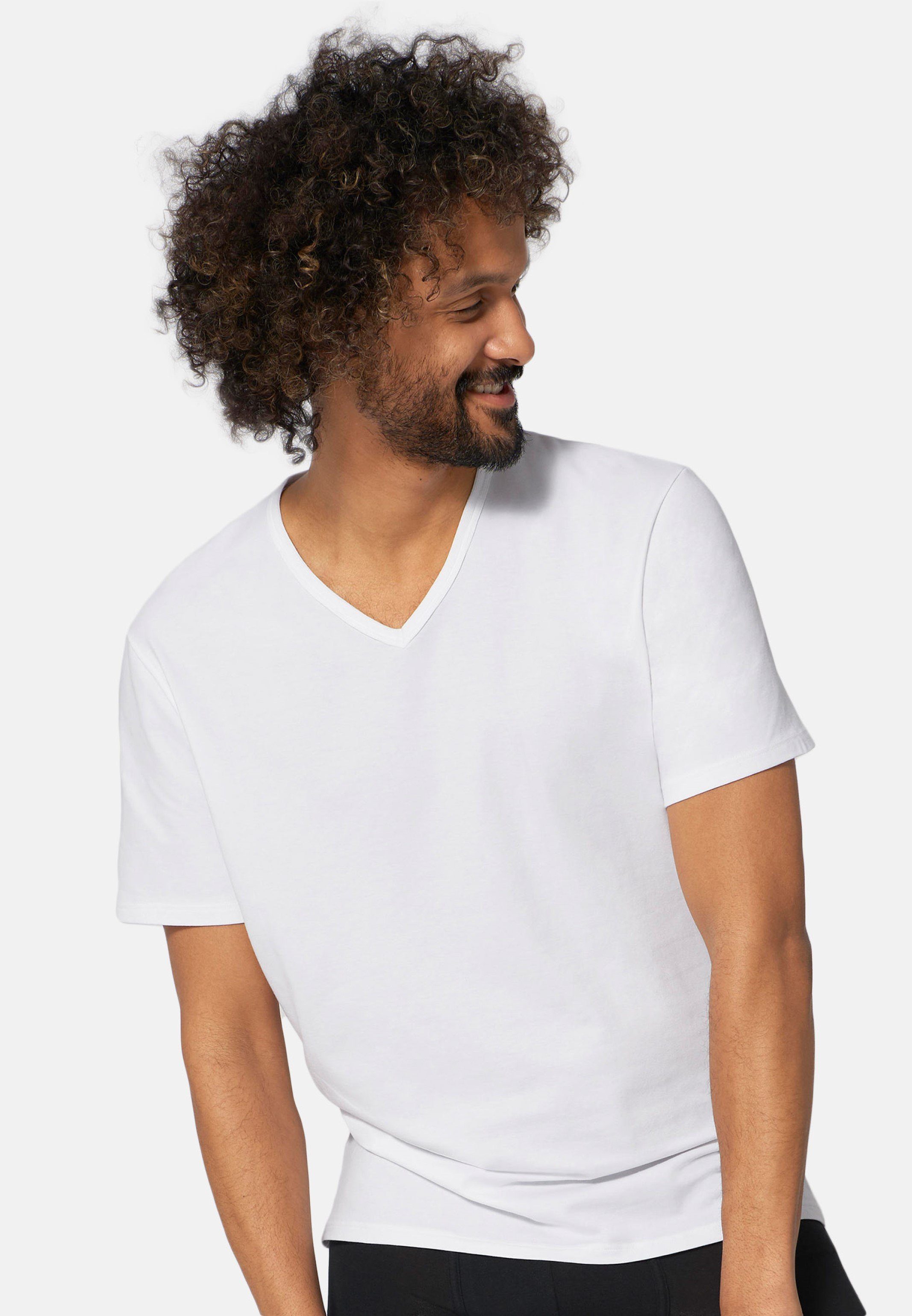 Kurzarm - Sloggi Organic Weiß Unterhemd Angenehm Cotton Haut der - - (1-St) Go Unterhemd / Shirt auf Baumwolle
