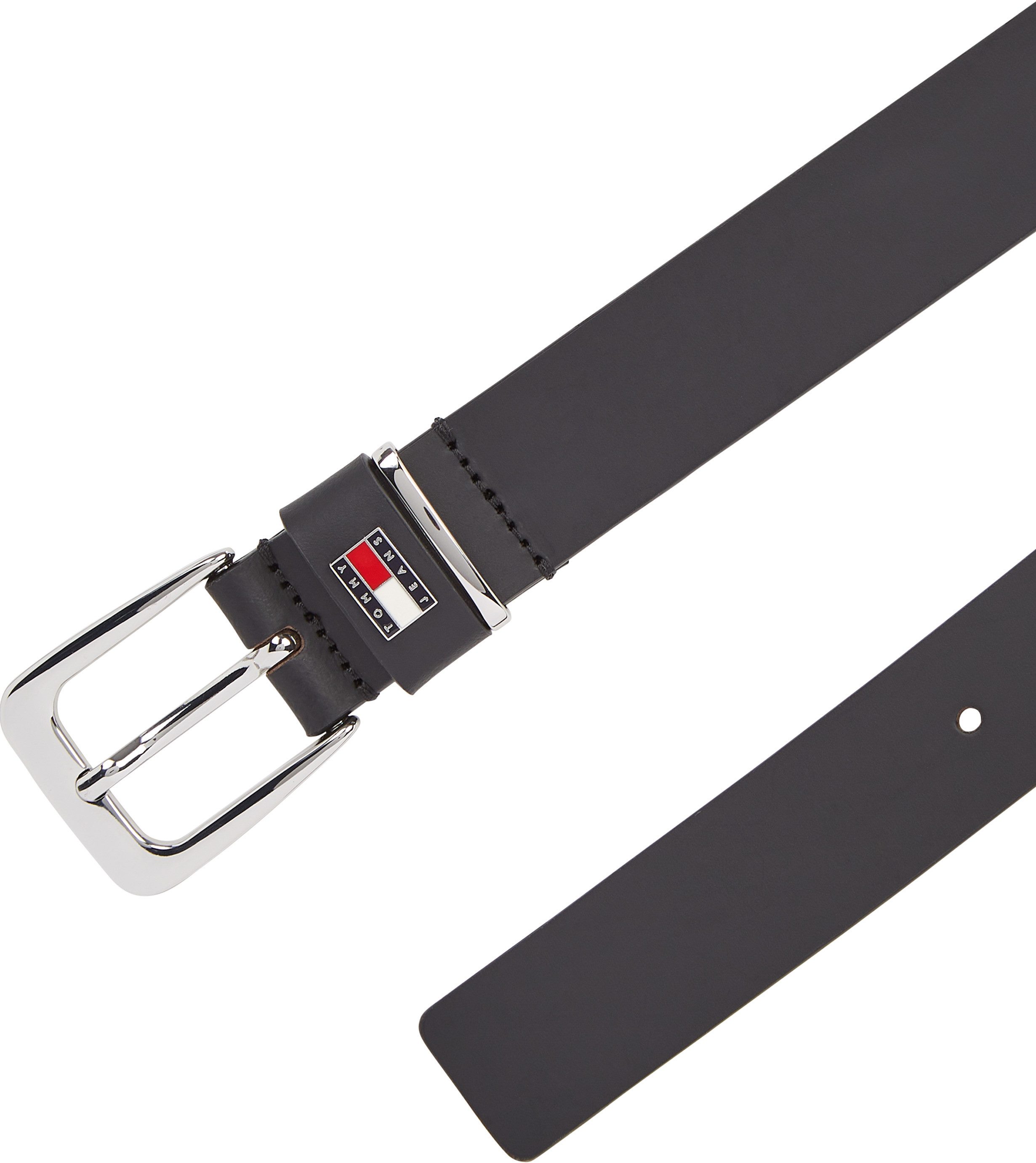Tommy Jeans Ledergürtel TJW HERITAGE 3.0 cm breit Einfachdornschließe, Metallpatch