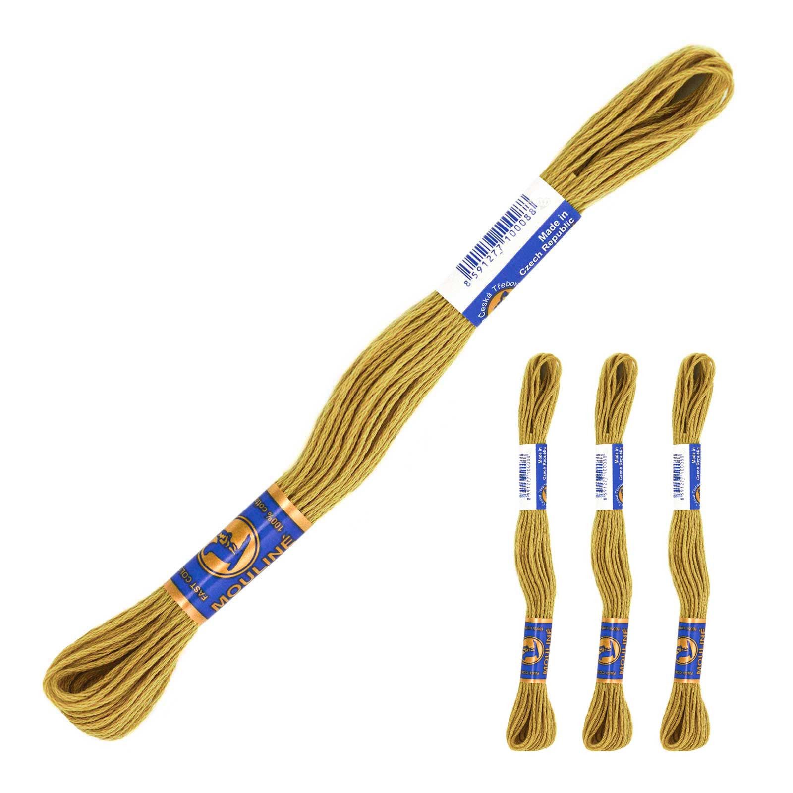 maDDma 3 Docken Stickgarn / Sticktwist Stickgarn, 8 m, 6752 gold