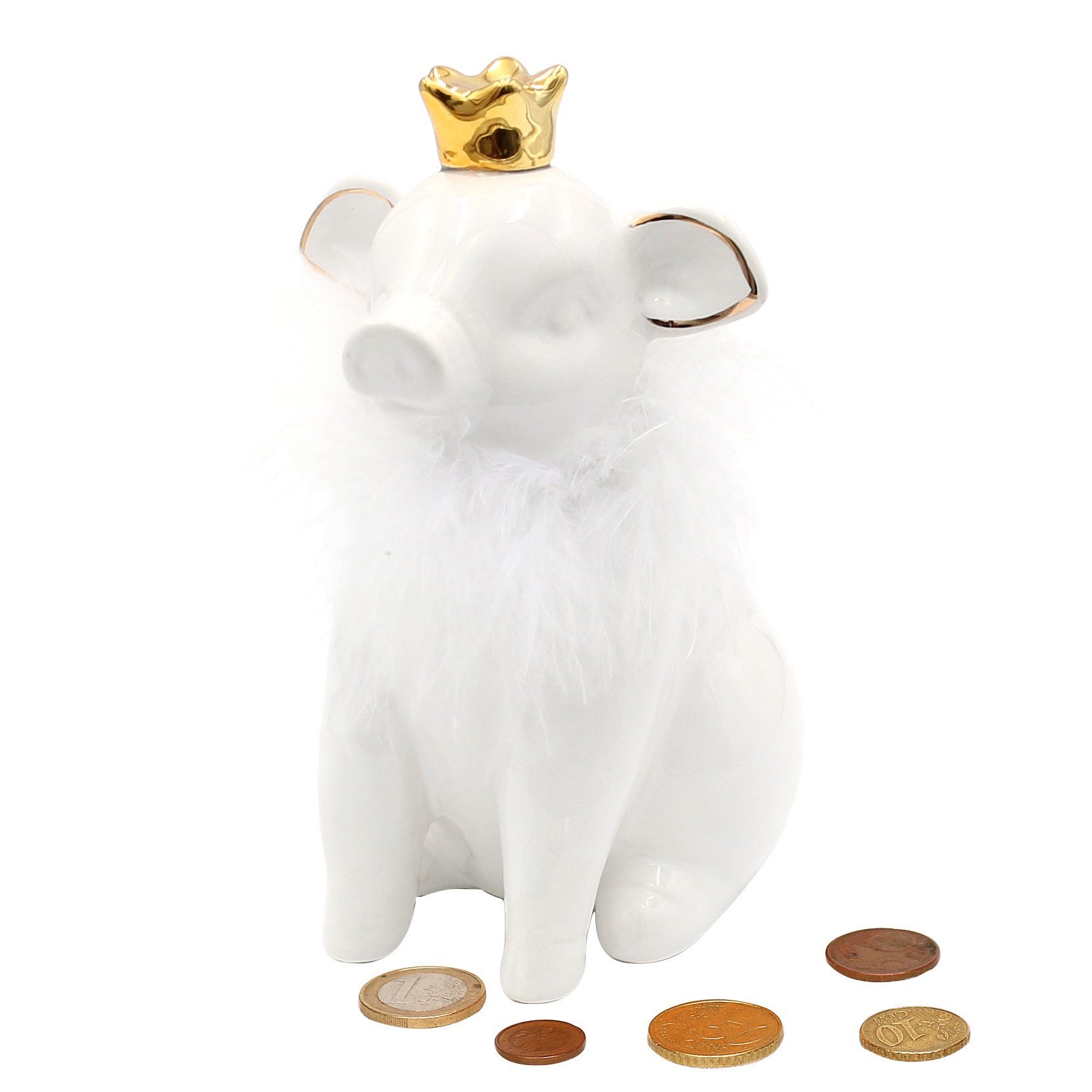 Dekohelden24 Spardose Keramik Spardose als Schwein - Sparschwein - Sparbüchse - Sparschweinc, (1-tlg)