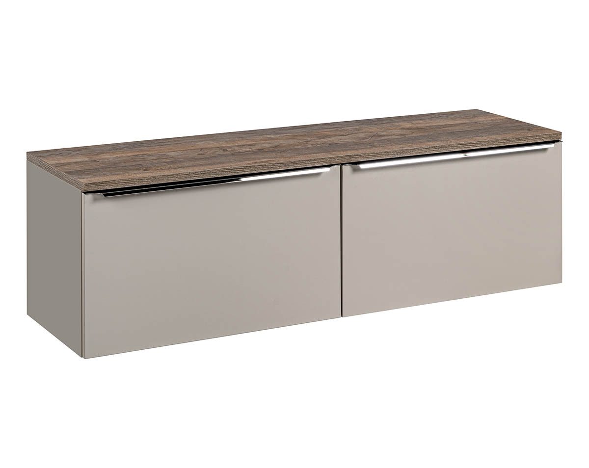 einfachgutemoebel Waschtisch-Set Badezimmer Doppel-Waschplatz TRUFFEAU 160cm Unterbau, Trüffel-Eiche, (Badmöbel Set, 1-St., Waschtisch Unterschrank)