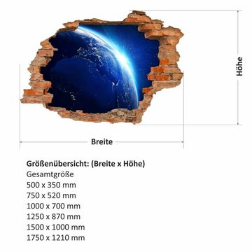 nikima Wandtattoo 051 Erde Weltall - Loch in der Wand (PVC-Folie), in 6 vers. Größen