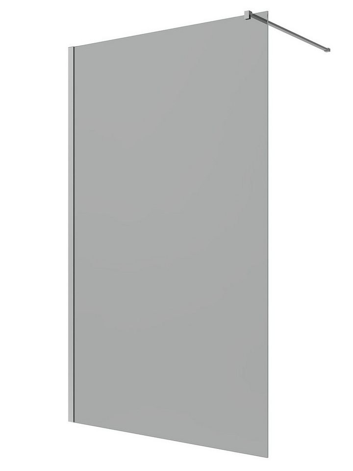 Thumbnail - AQUALAVOS Walk-in-Dusche Duschwand 100 /120 cm Graues Glas Walk-In Dusche Nano Duschtrennwand, aus Echtglas 8 mm ESG-Sic...
