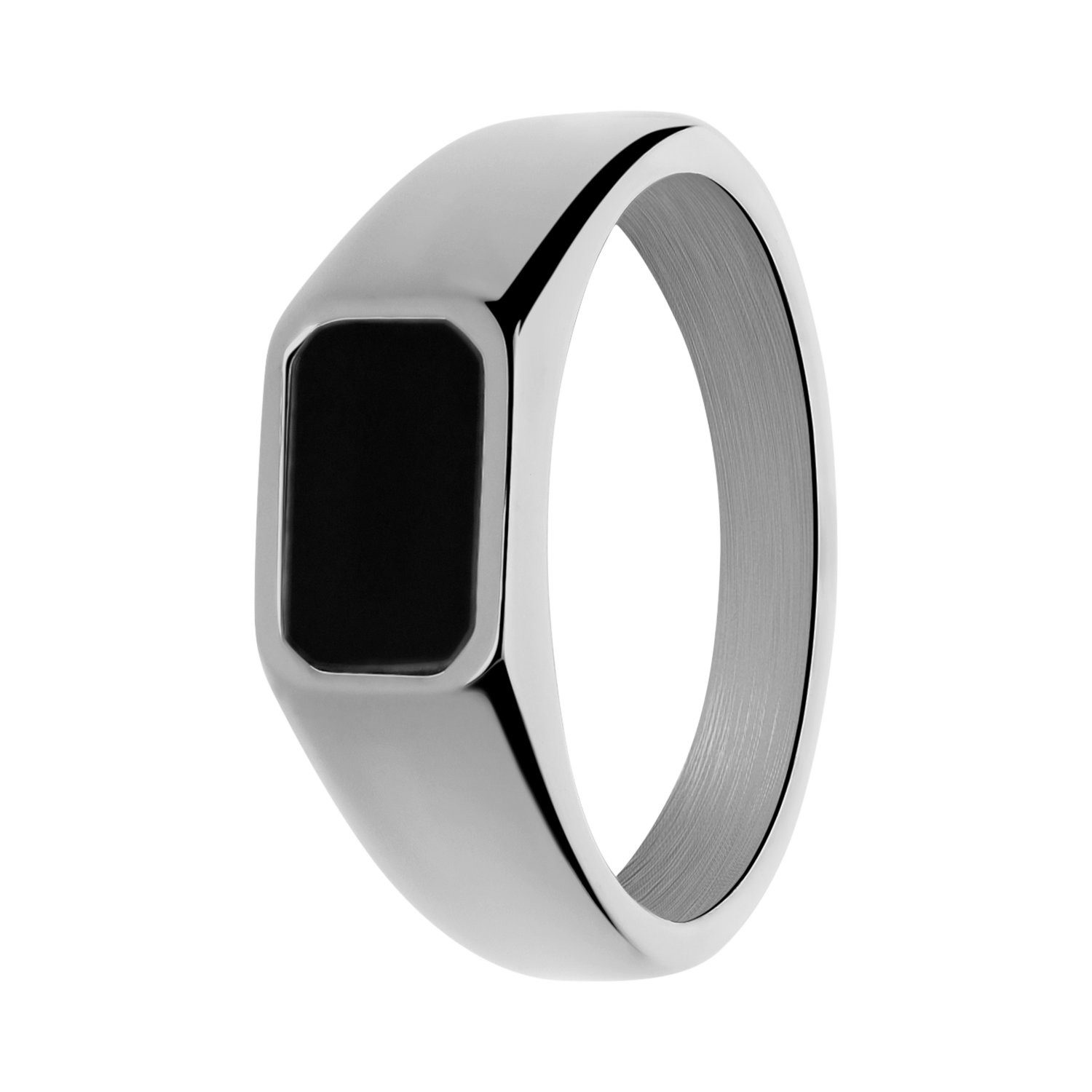 LUCARDI Siegelring Ring - Stahl - Silber - Achat - Kinder