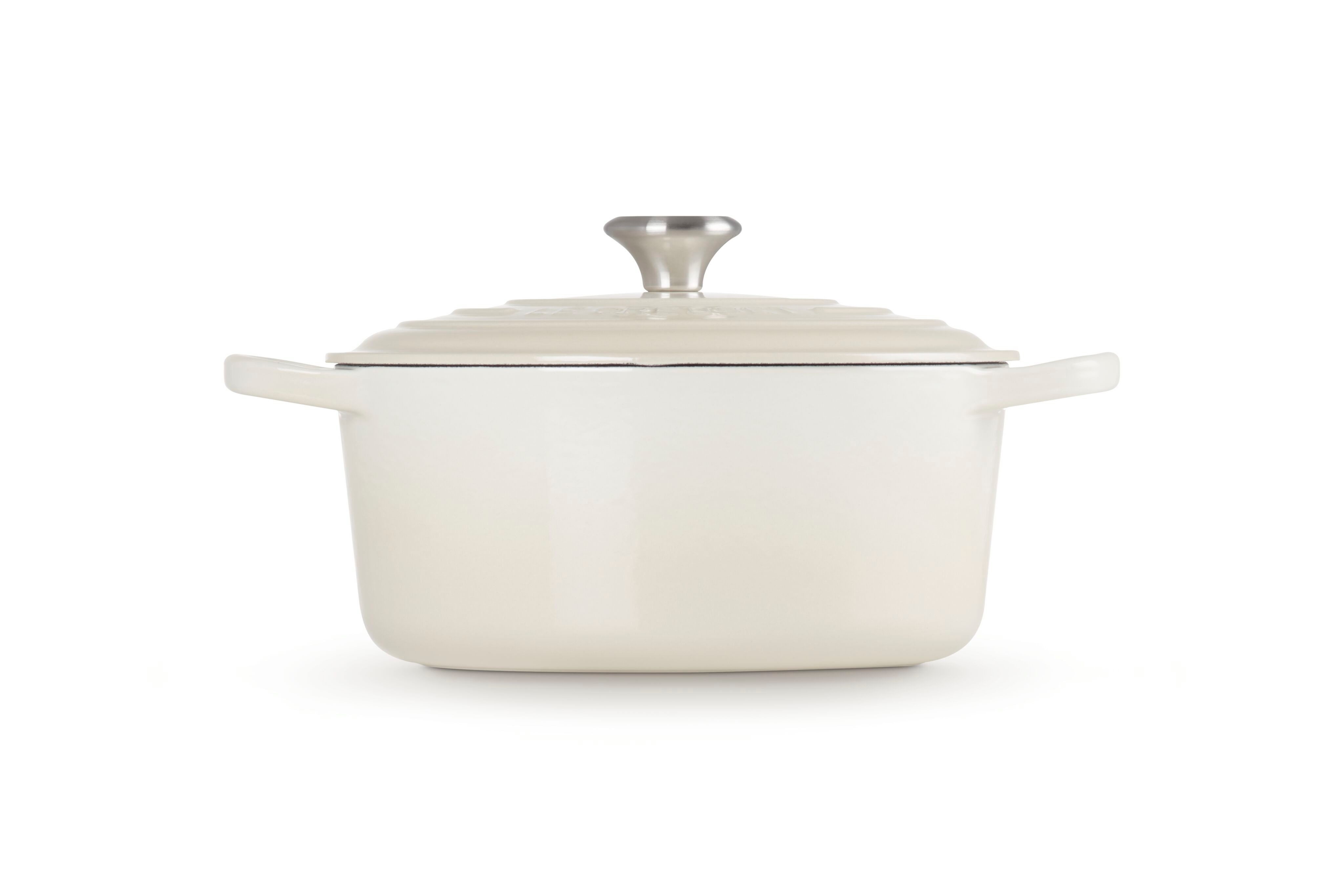 LE CREUSET Bräter Signature Gusseisen-Bräter, Gusseisen, Rund, Ø 26 cm, 4,2 l, 5,14 kg, Meringue, 21177267164430