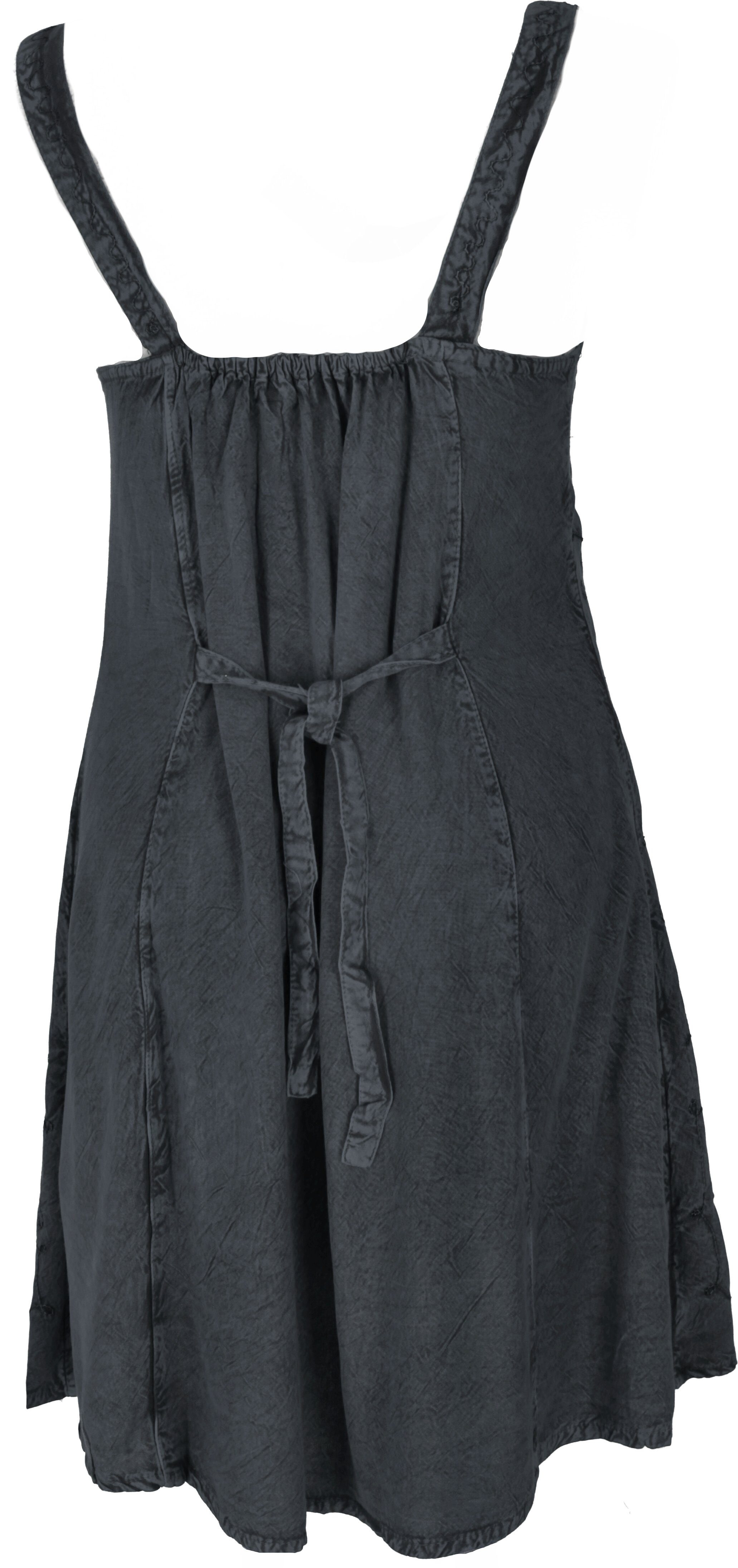 Guru-Shop alternative Minikleid 23 Bekleidung Midikleid Kleid, schwarz/Design Boho indisches Besticktes -..