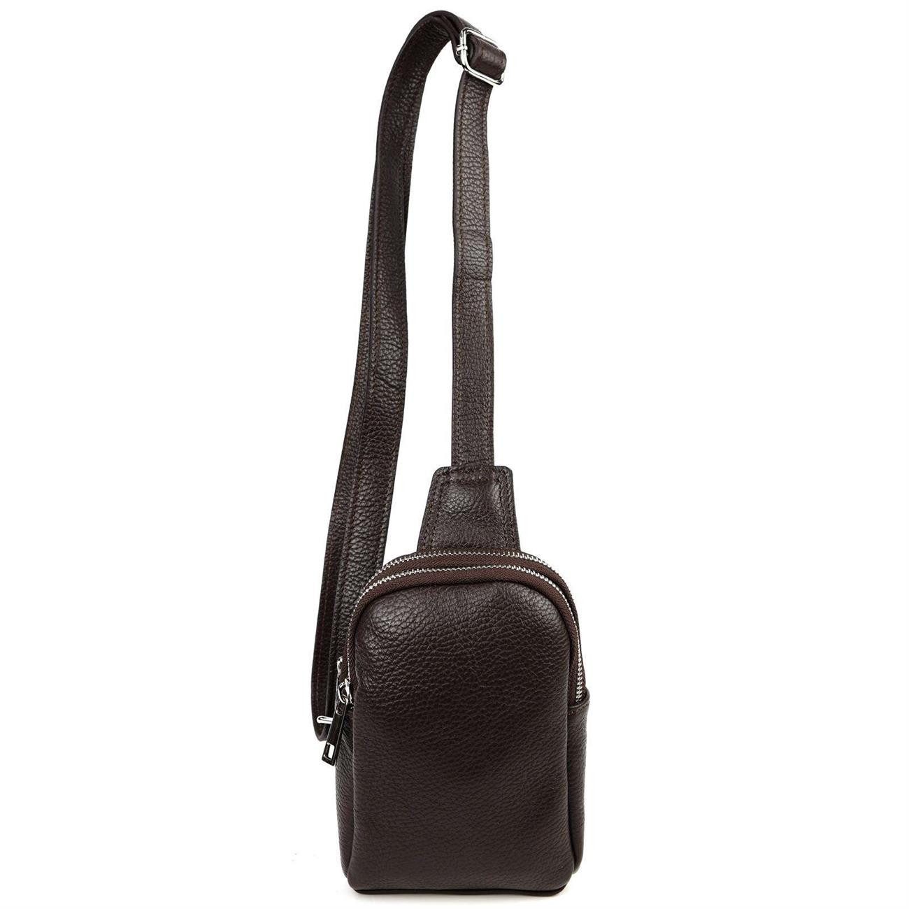 ITALYSHOP24 Schultertasche Unisex Leder Crossbody Bodybag Sling CrossOver Bag, Fächer