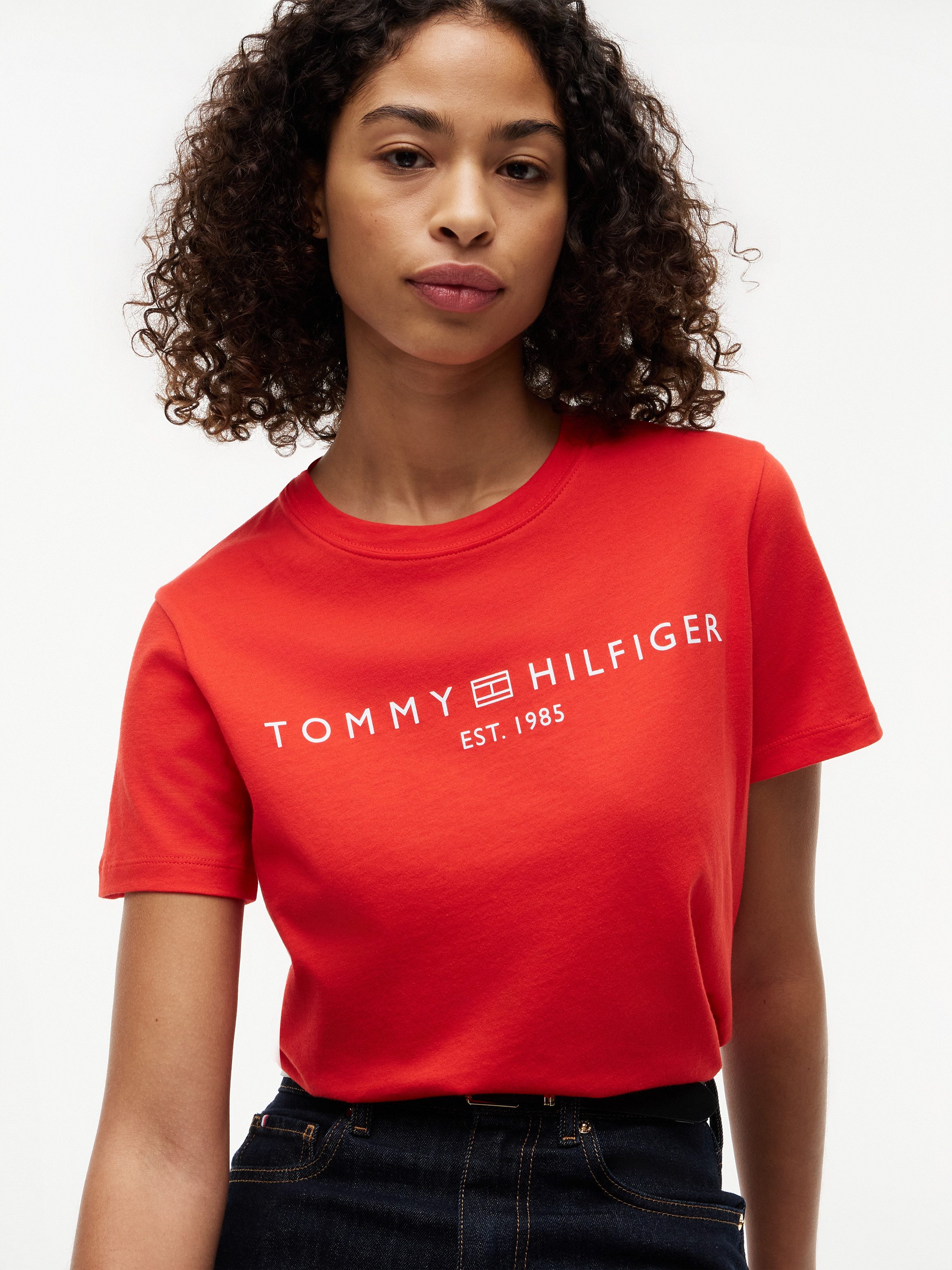 Tommy Hilfiger Kurzarmshirt REG CORP LOGO C-NK SS Baumwolle