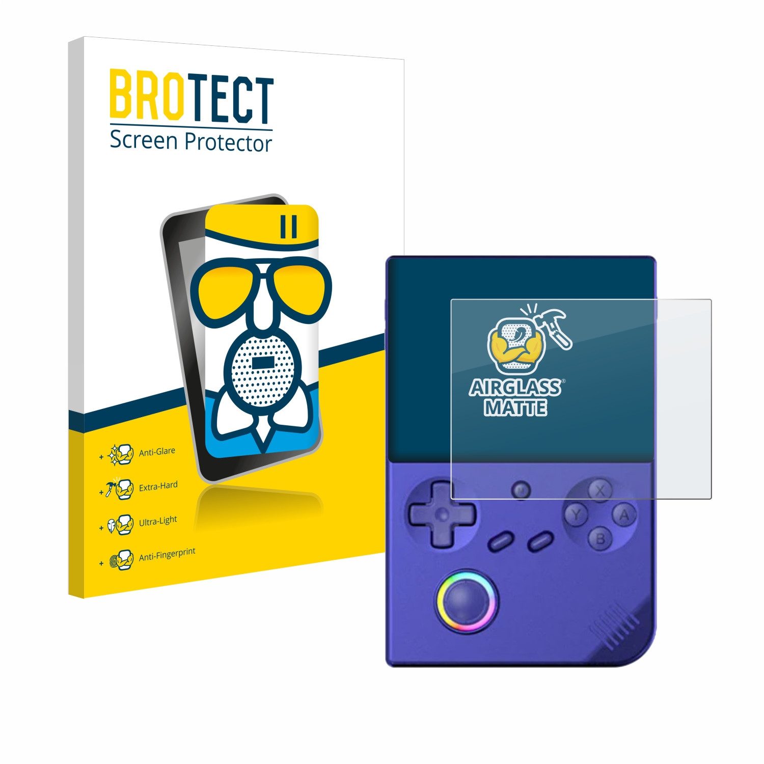 BROTECT Displayschutzglas Folie für Anbernic RG40XXV, Schutzfolie Glas Panzer Display Schutz matt