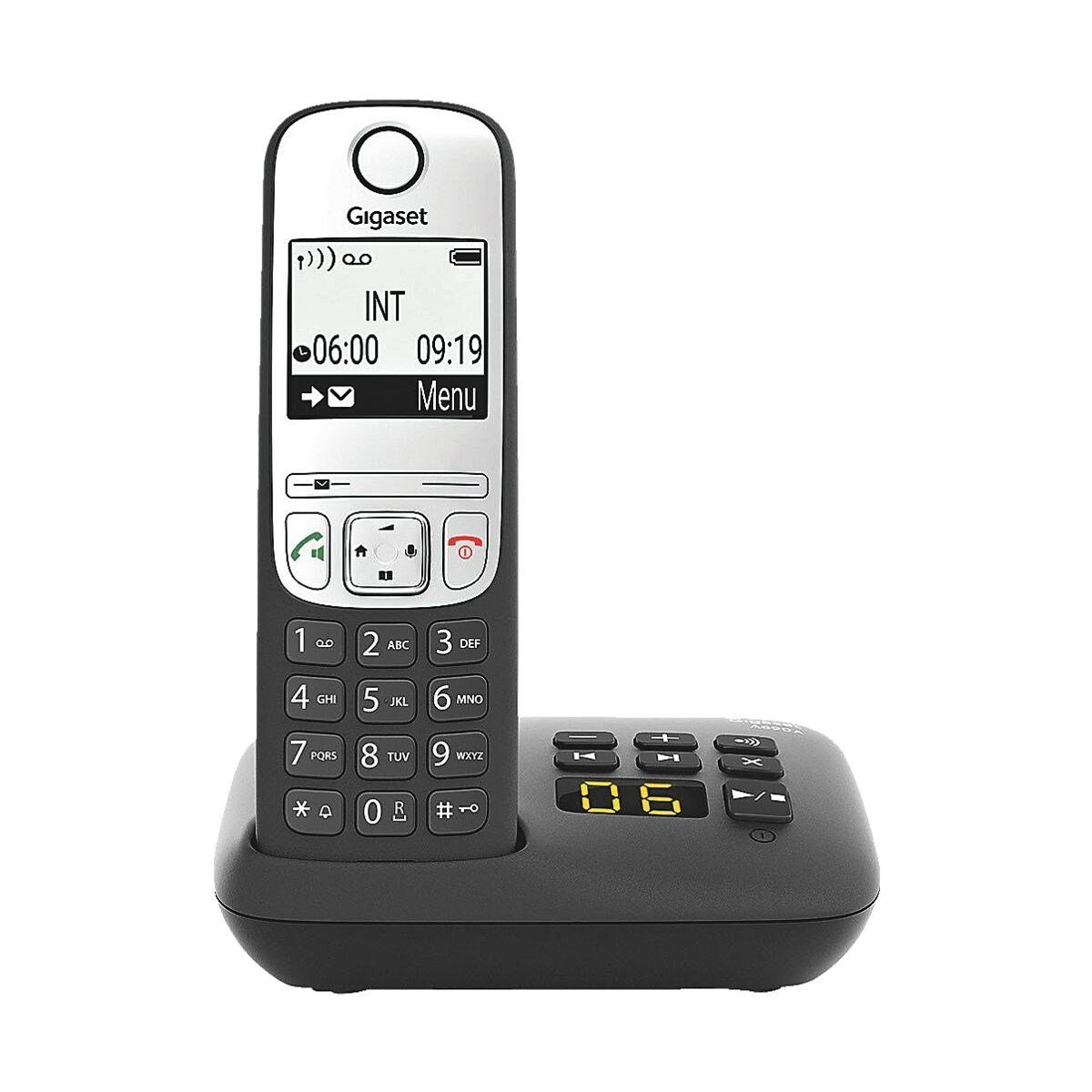 Gigaset A690A integriertem Anrufbeantworter) (mit schwarz DECT-Telefon Schnurloses