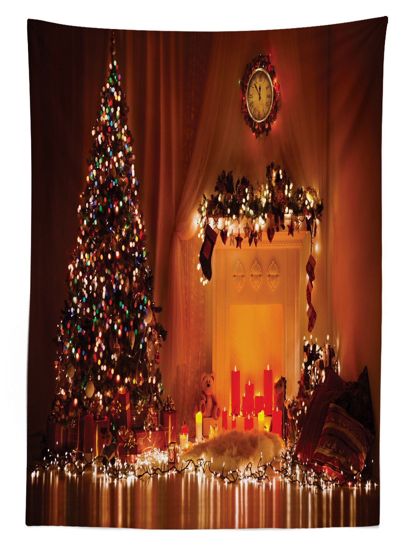 Abakuhaus Tischdecke Farbfest Waschbar Klare Bereich geeignet den Weihnachten Neujahr Romantisches Außen Für Farben
