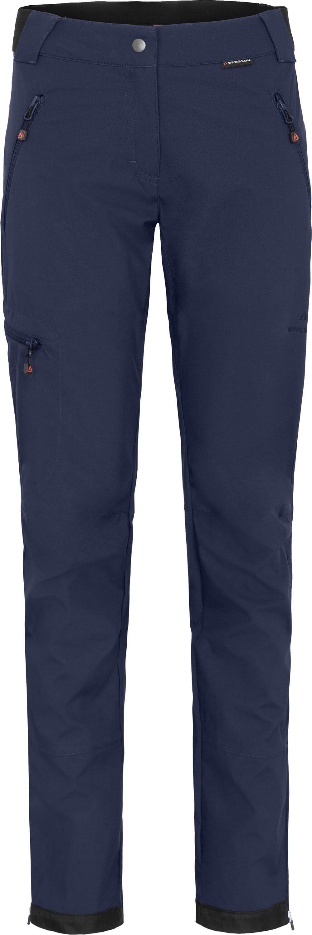 Bergson Outdoorhose TESSE COMFORT (slim) Damen Softshellhose, winddicht, strapazierfähig, Normalgrößen, peacoat blau