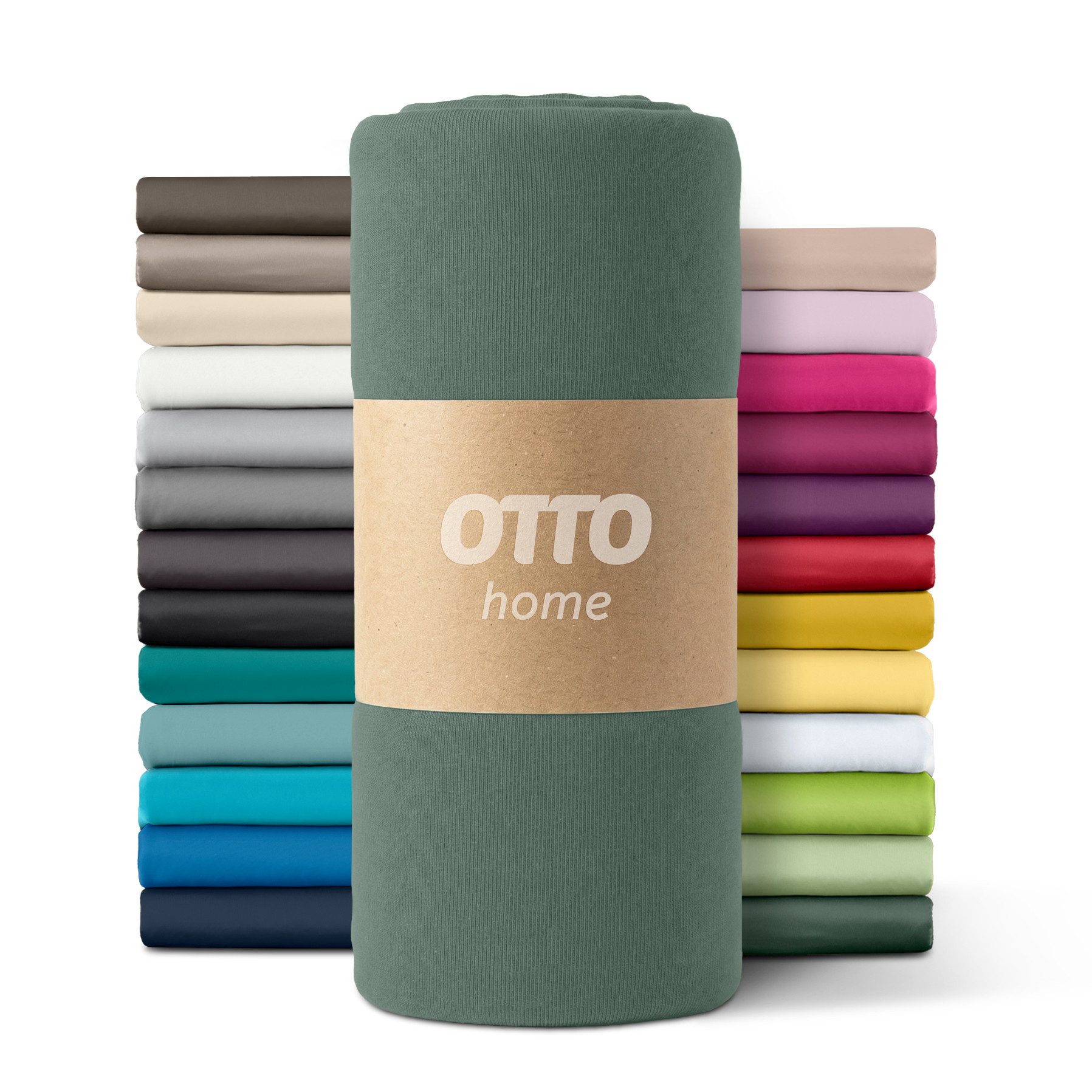 OTTO home Spannbettlaken PAPRIKA Microfaser-Jersey und warme Fleece-Qualität, Microfaser-Jersey, Gummizug: rundum, (2 Stück), Bettlaken Laken Spannbettuch, schnelltrocknend
