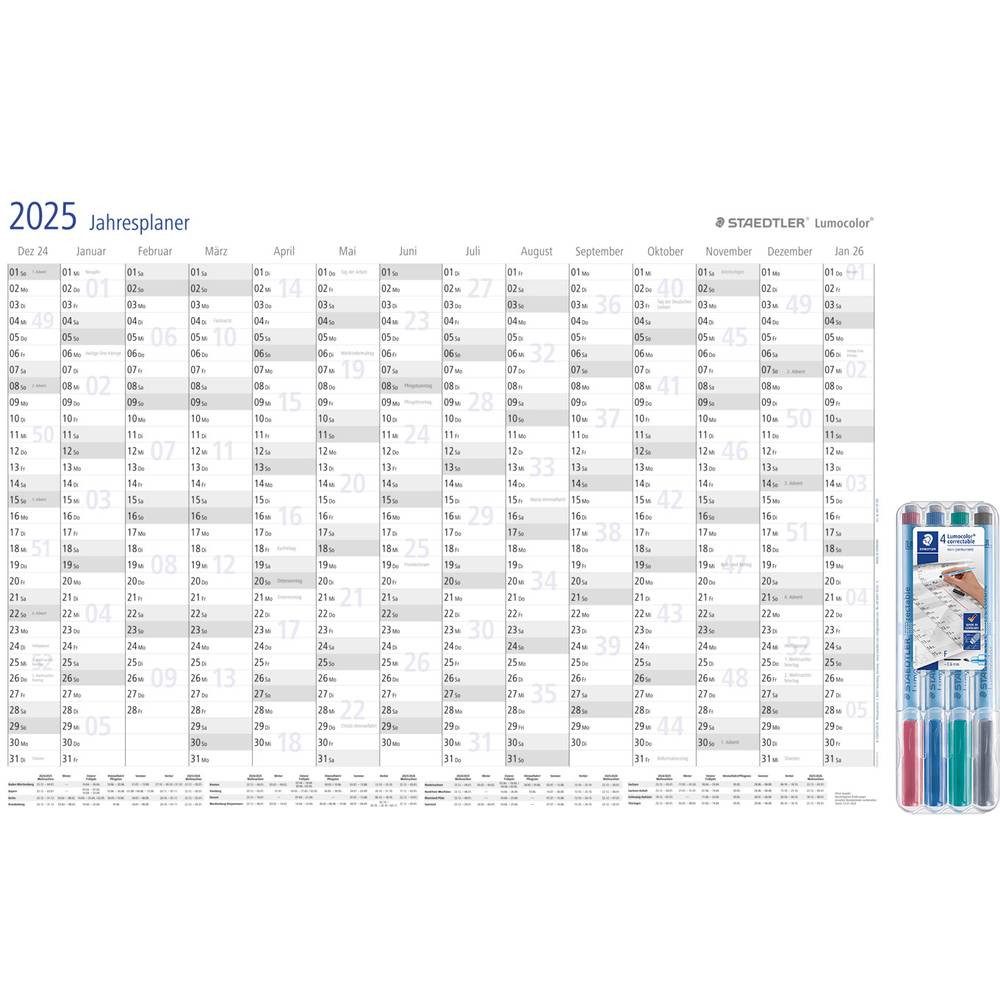 STAEDTLER Настенный календарь 641 YPA3DE+305F WP4-1