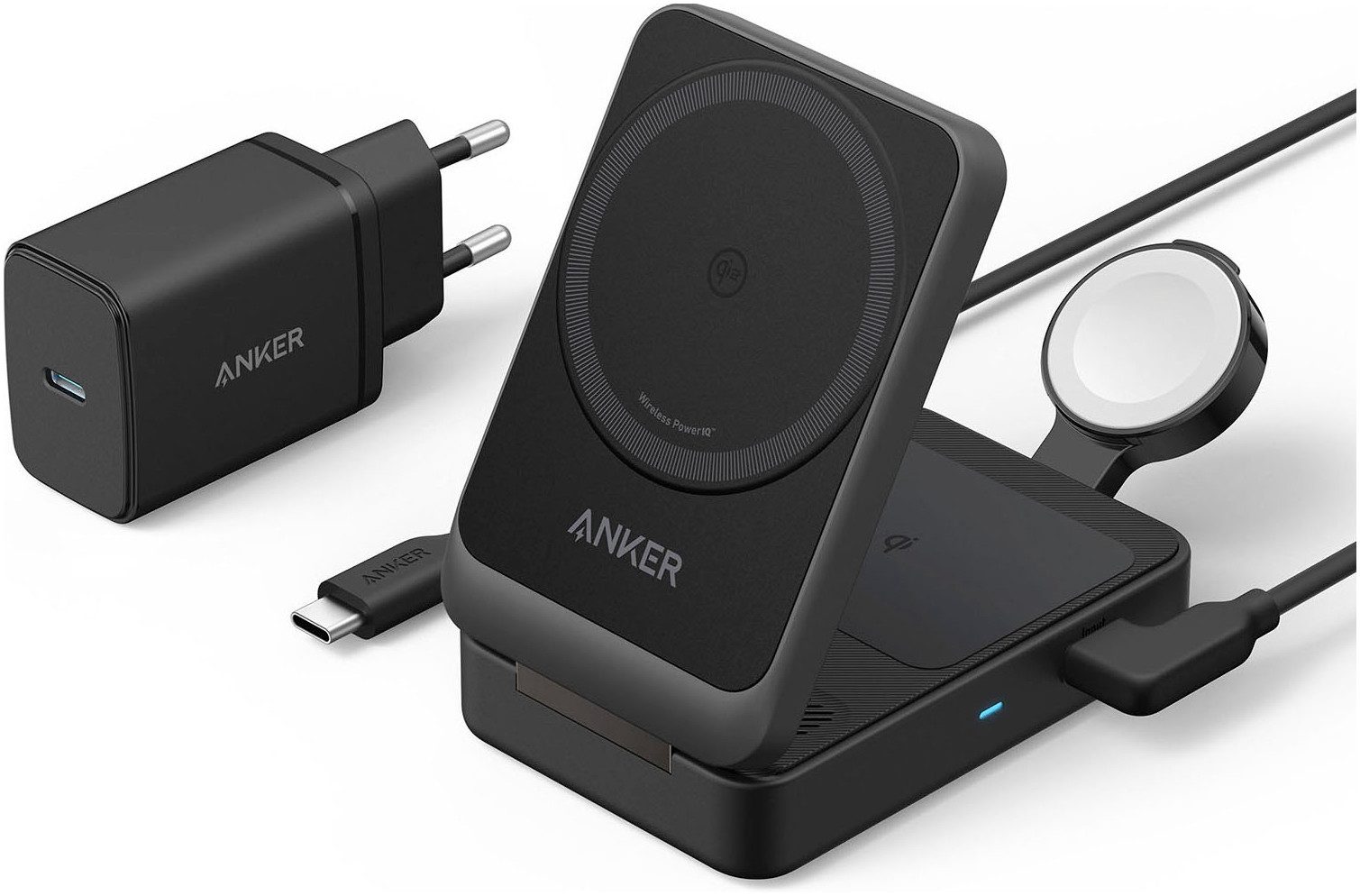 Anker MagGo Wireless Charging Station (Foldable 3-in-1) Wireless Charger