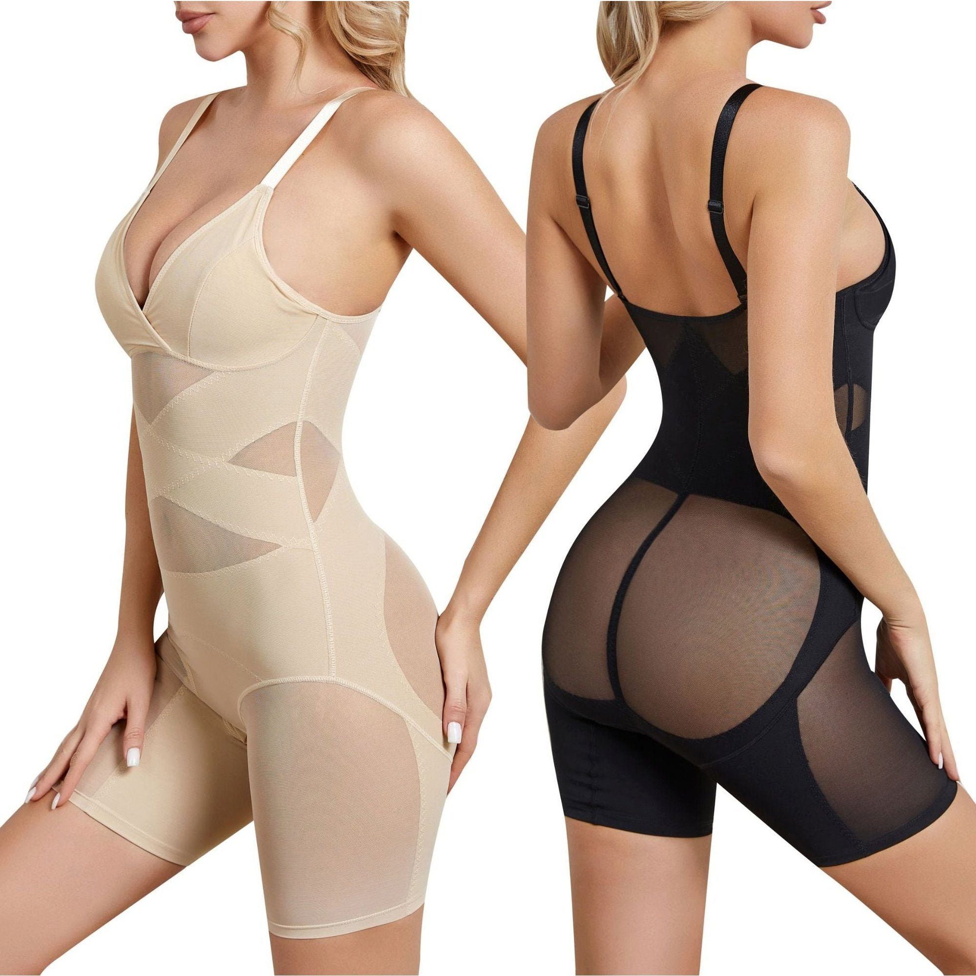 Damen Formender Body Shapewear Shapingbody Rückenfrei Bodysuit für