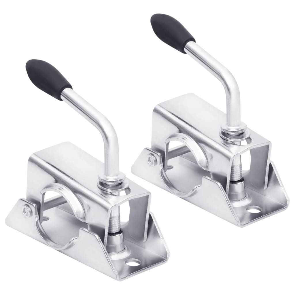 vidaXL Anhänger Klemmen für Stützrad 2 Stk. 13,5x6,5x14 cm Verzinkter Stahl, 2-tlg.