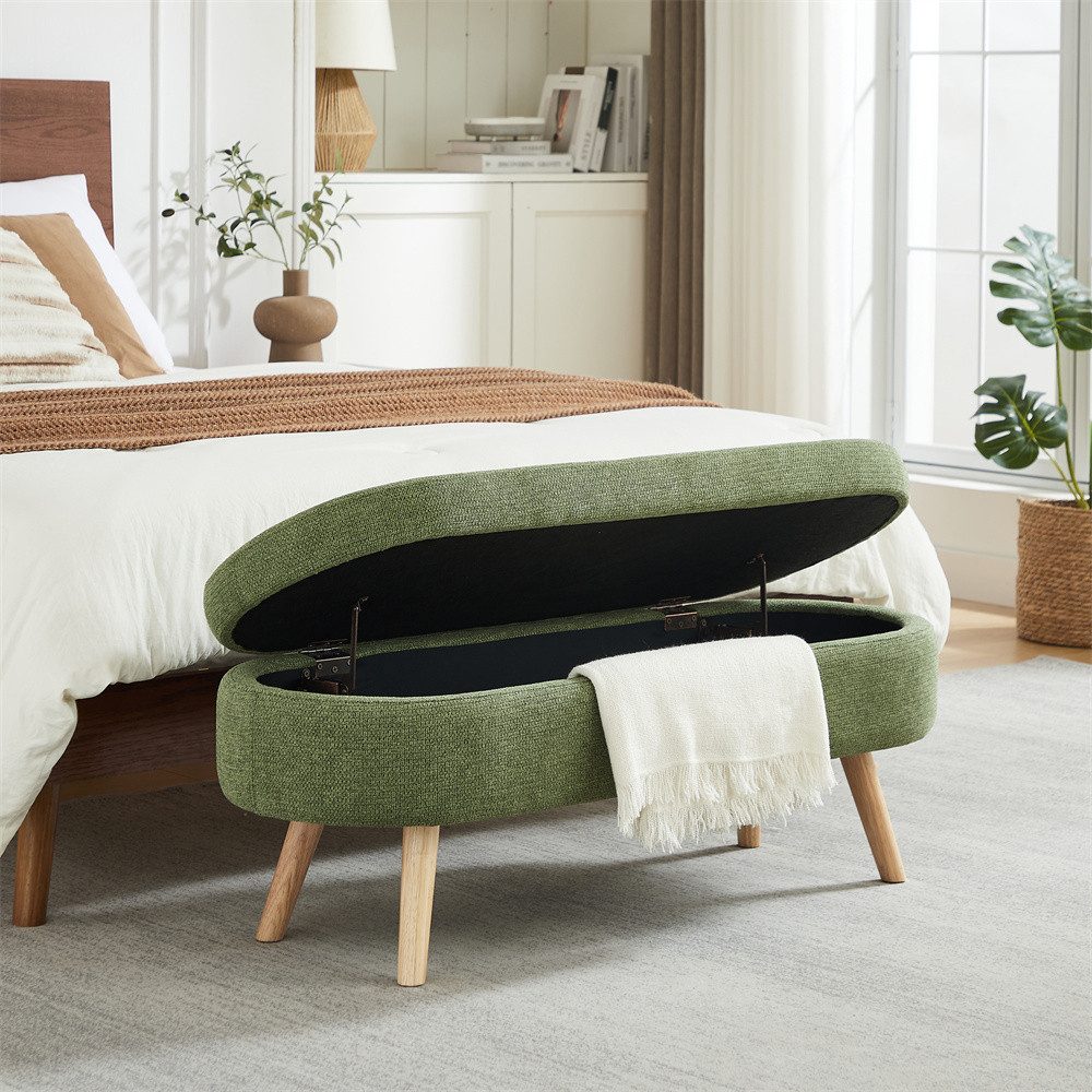 REDOM Sitzbank mit Stauraum (110 cm lange moderne Bank mit Chenille-Bezug, 1-St., 110*40*42cm)