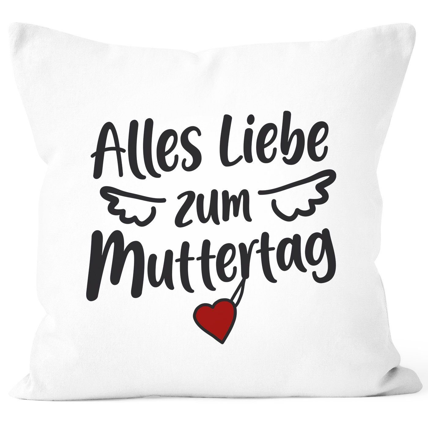 SpecialMe Dekokissen Kissen-Bezug Alles Liebe zum Muttertag Engel-Flügel Herz Geschenk für Mama liebevoller Spruch SpecialMe®