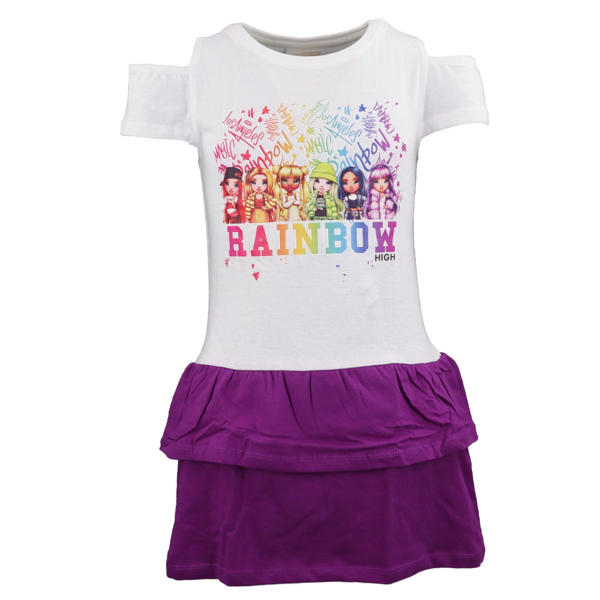 Rainbow High Sommerkleid RainbowHigh Girls Mädchen Kinder Kleid Gr. 104 bis 134, 100% Baumwolle