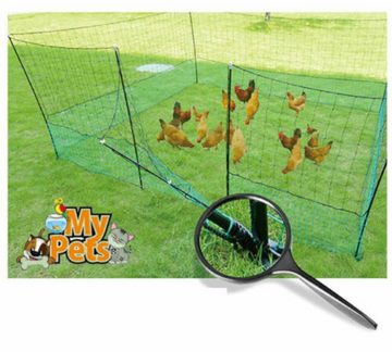 MYPETS Weidenzaun 115cm Geflügelnetz mit Tür Hühnernetz Hühnerzaun Geflügelzaun Zaun Hühner Netz