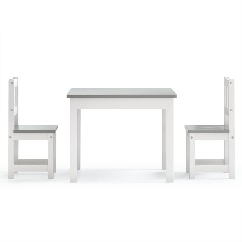 vidaXL children's seating set made of MDF in white and grey, (W/H/D: 60x48x50 cm)
