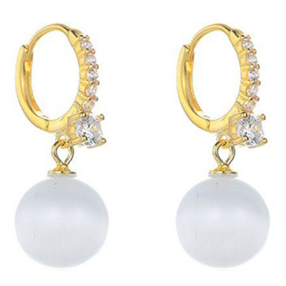 Housruse Ohrring-Set »Perlenohrringe Silber Verwendung Perlen Ohrringe  Damen« (Ohrringe Hängende Perlenohrringe Creolen mit Perle)