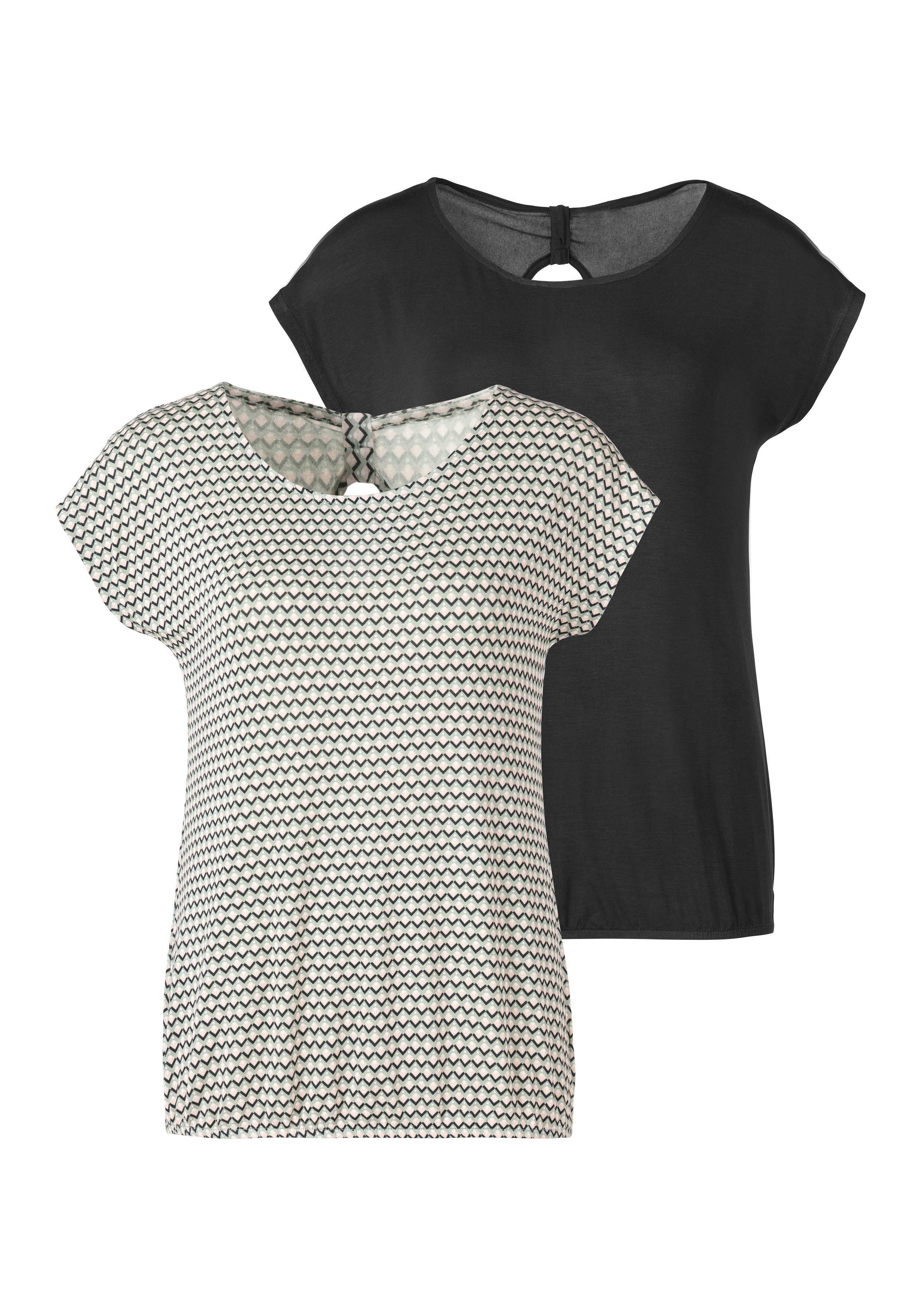 Vivance T-Shirt (2er-Pack) mit Cut-Out und günstig online kaufen