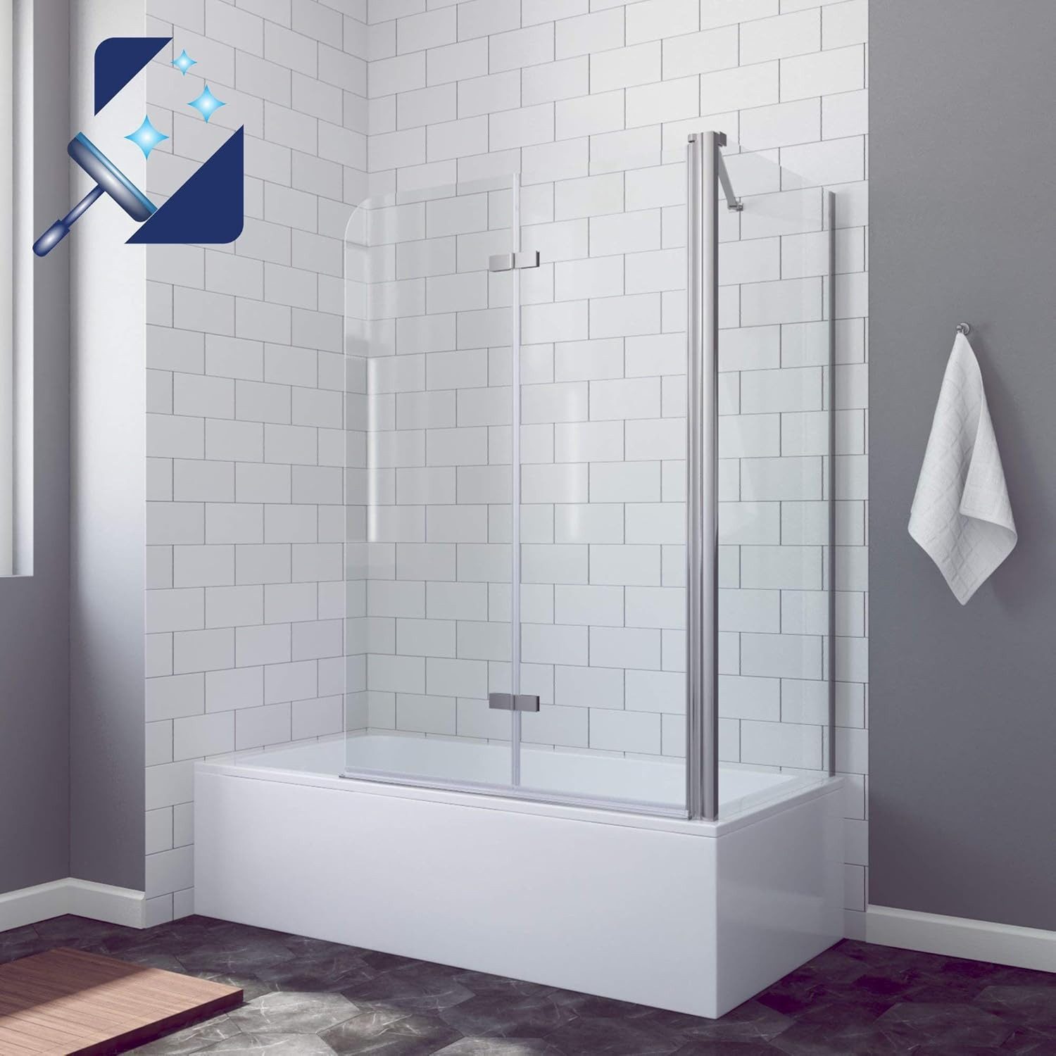 AQUABATOS Badewannenaufsatz Duschwand für Badewanne Badewannenaufsatz günstig online kaufen