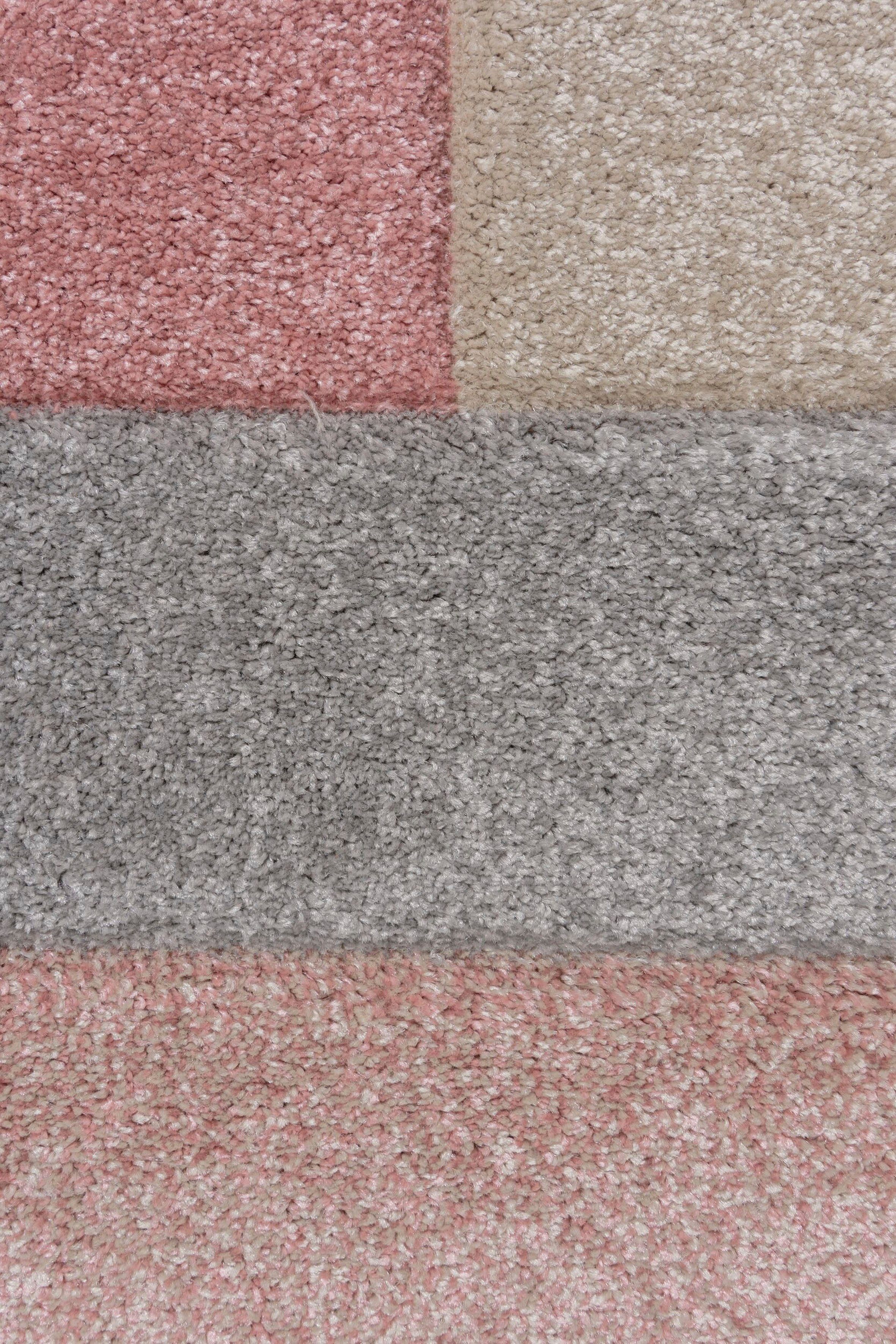 Teppich Cosmos, FLAIR RUGS, rechteckig, pink mm, Hoch-Tief-Effekt Höhe: 12 mehrfarbig, Patchwork Design, mit