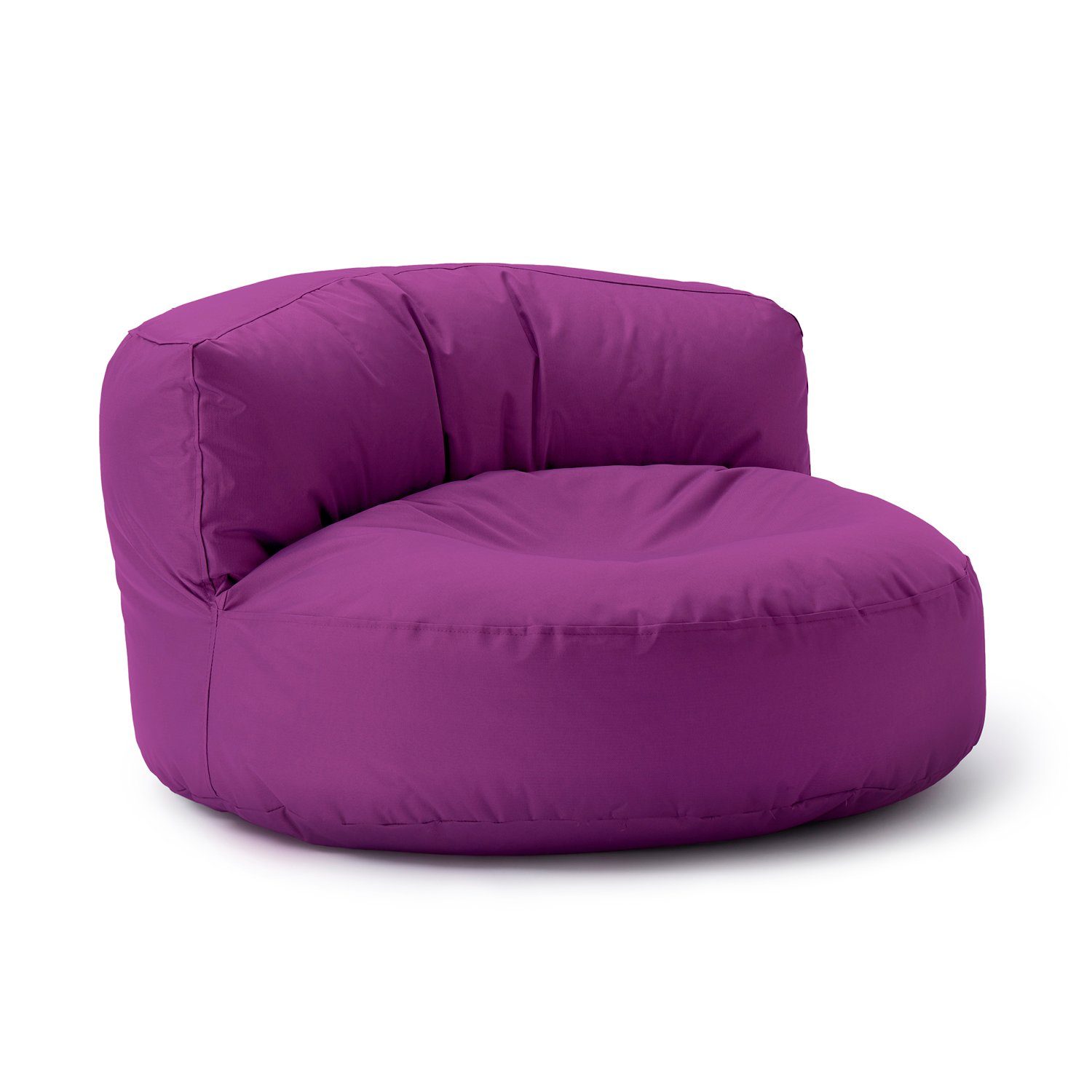 Lumaland Sitzsack Round Sofa Sitzkissen 90x90x50cm Bag inkl. In-& Couch lila Outdoor Rückenlehne Bean Lounge