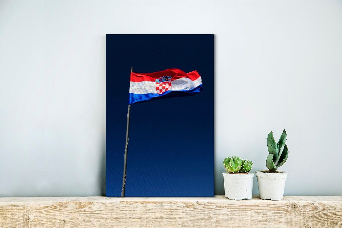 Leinwandbild Nationalflagge, Zackenaufhänger, Gemälde, 20x30 cm bespannt inkl. Leinwandbild Die OneMillionCanvasses® St), (1 kroatische fertig