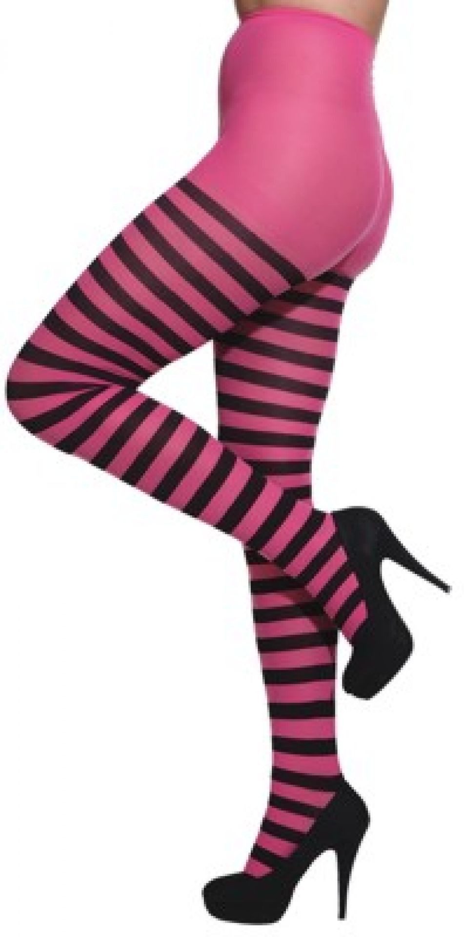 Orlob Strumpfhose Strumpfhose Ringelstrumpfhose Pink Schwarz Karneval Party günstig online kaufen