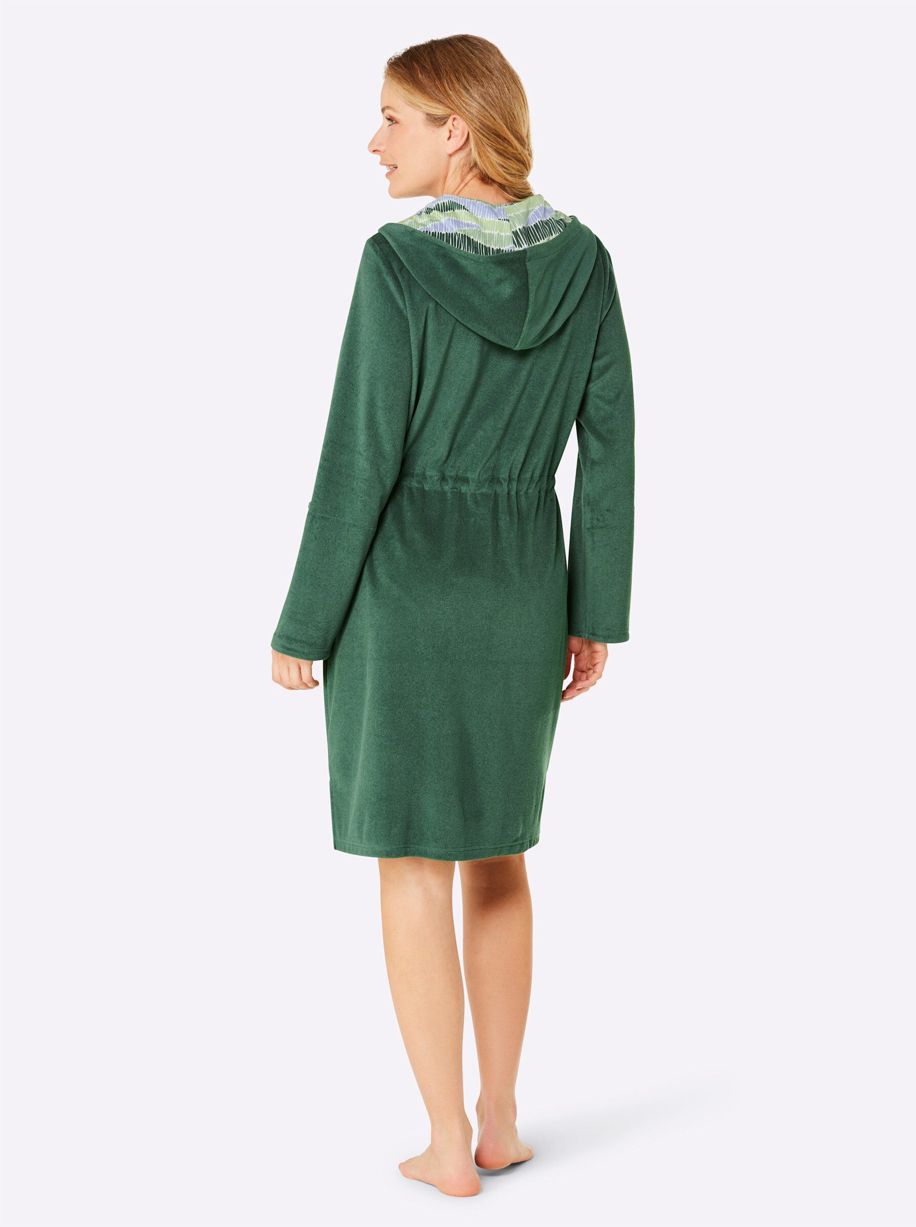 Witt Damenbademantel Bademantel ., Länge ca. 100 cm, Baumwolle, Reißverschluss