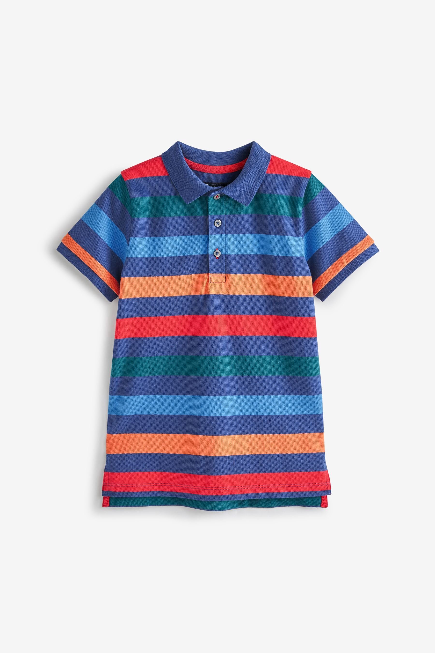Next Poloshirt Kurzärmeliges Polo-Shirt mit Streifen (1-tlg)