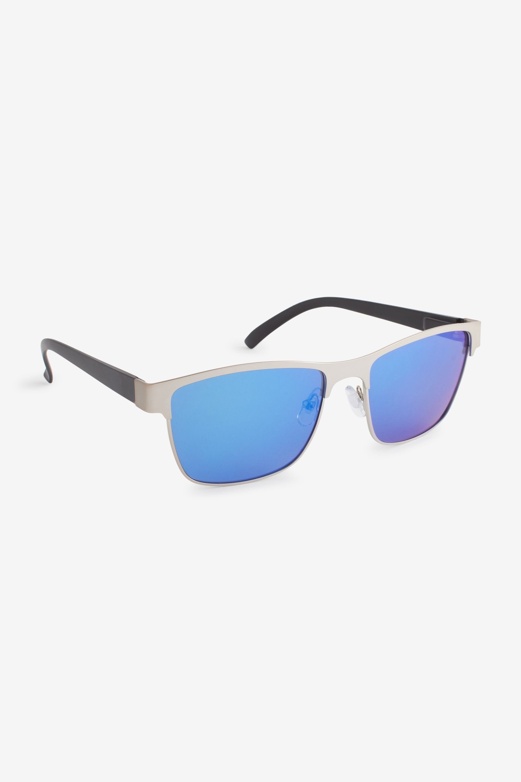 Entspiegelte (1-St) Next Retro-Sonnenbrille Blue Pilotenbrille