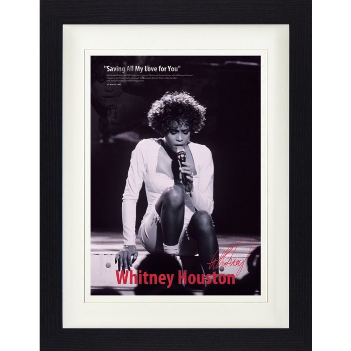 1art1 Bild mit Rahmen Whitney Houston - Saving All My Love For You S/W