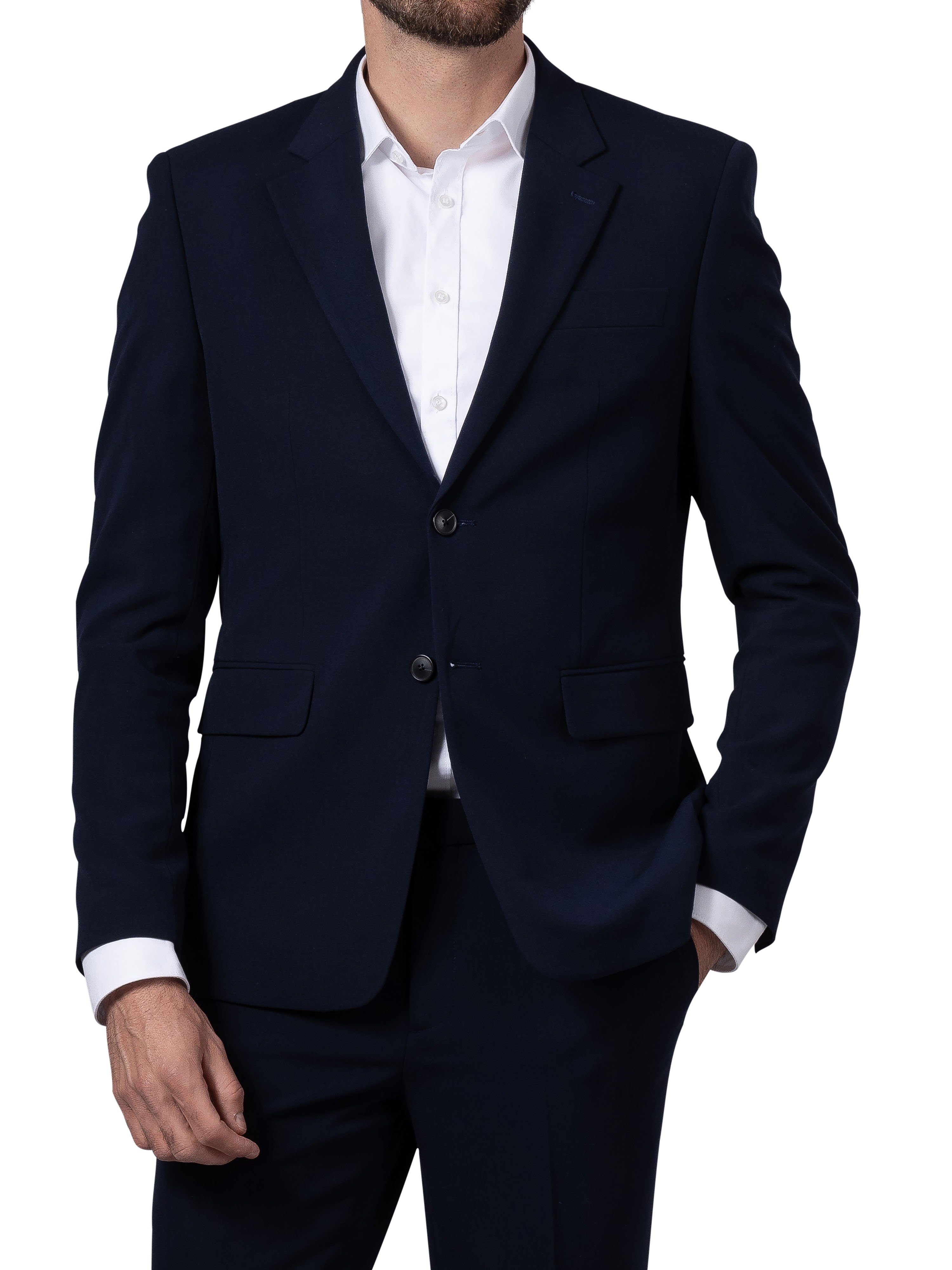Hirschthal Anzugsakko Herren 2-Knopf Sakko oder Business Anzug mit Anzughose, Regular-Fit (Sakko und Hose in verschiedenen Größen kombinierbar) in klassischem Design, mit Kleidersack