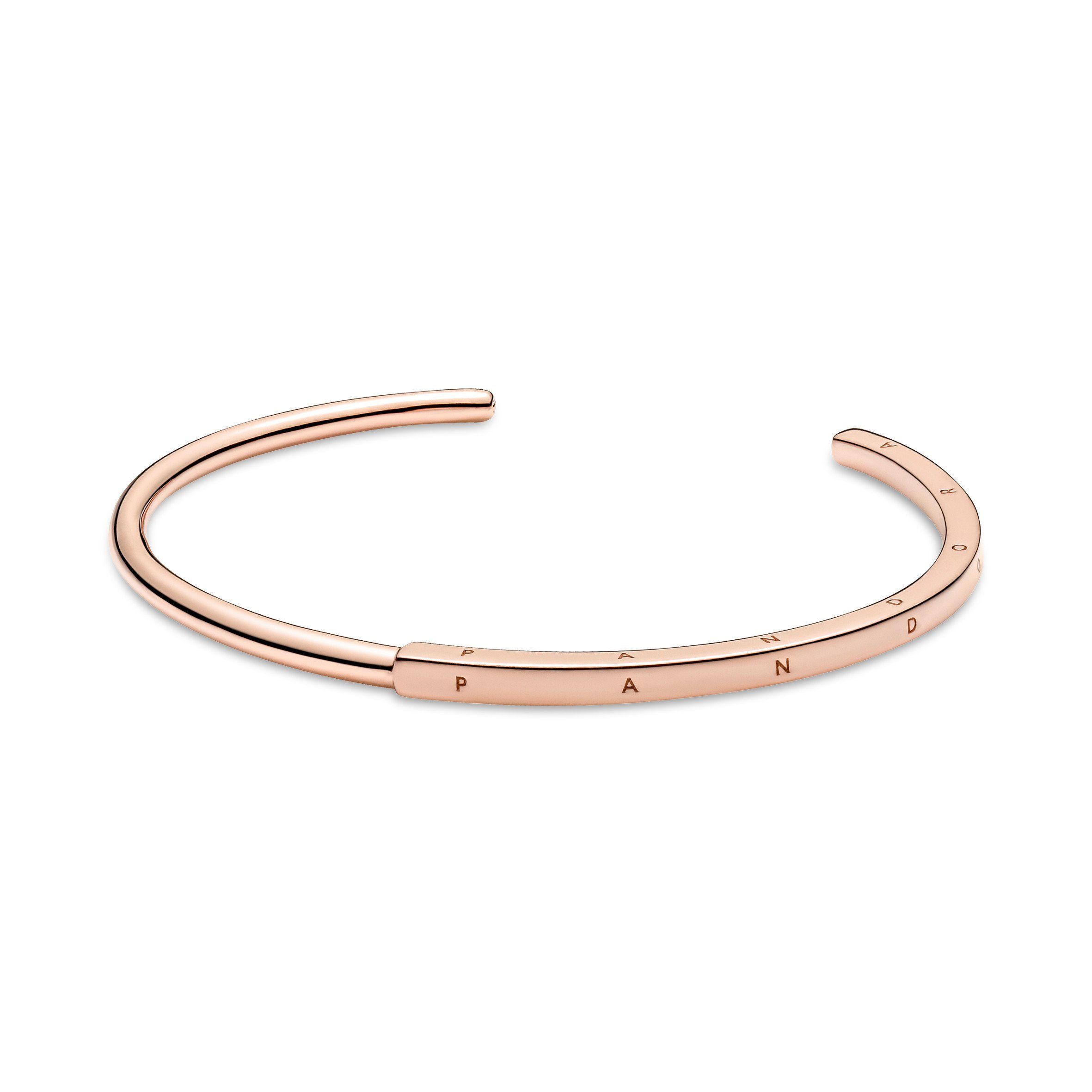 Pandora Wickelarmband Set Pandora-Armspange Logo open bangle rosé/14Karat vergoldete Metalllegierung 17,5 cm