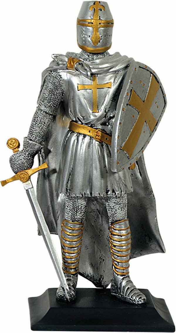 MystiCalls Dekofigur Ritter stehend mit Schwert und Schild Ritterfigur Mittelalter (1 St), Perfekt zu jedem Anlass - Geburtstag, Weihnachten