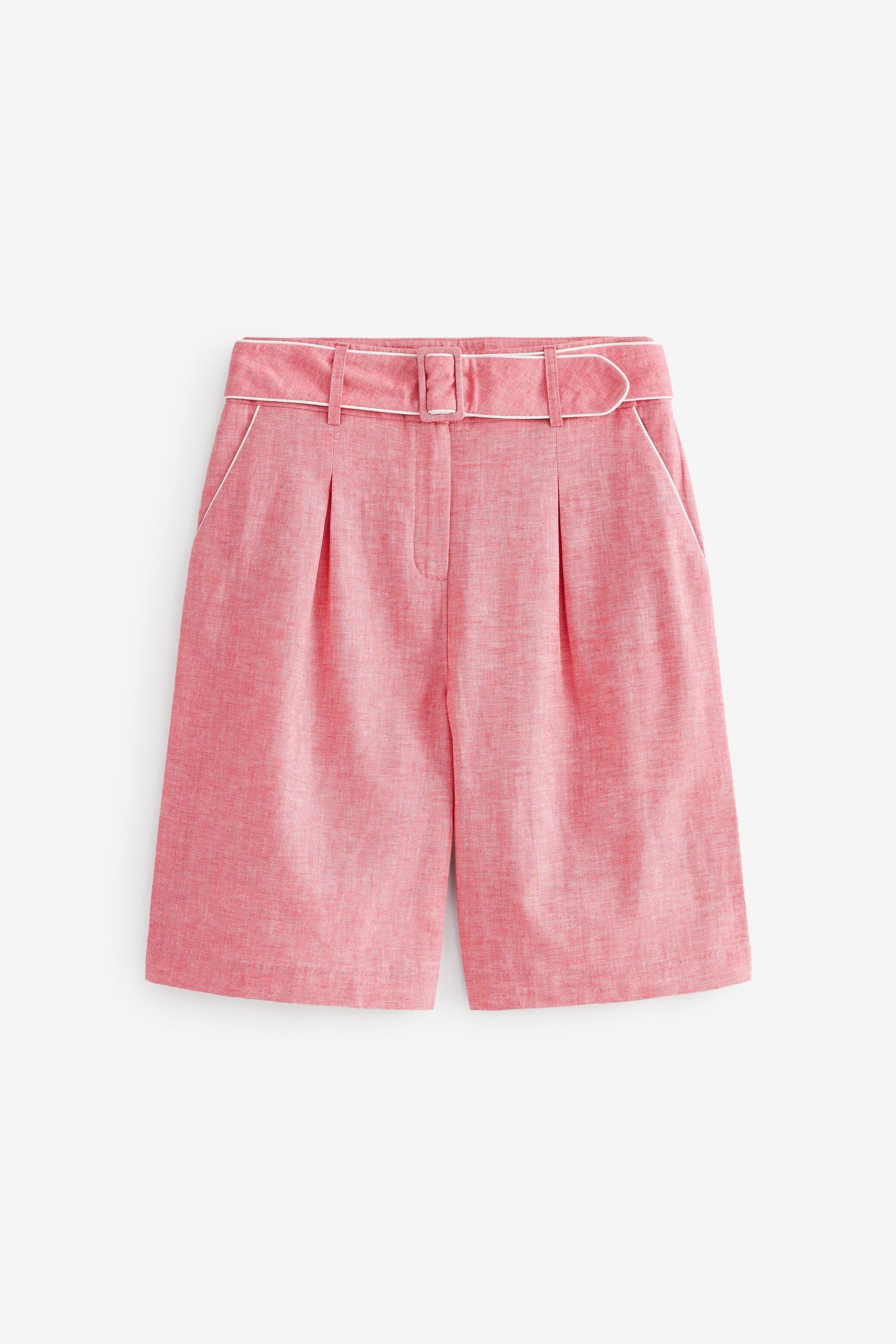Leinengemisch Gürtel Elegante (1-tlg) Shorts aus Next Shorts mit Pink