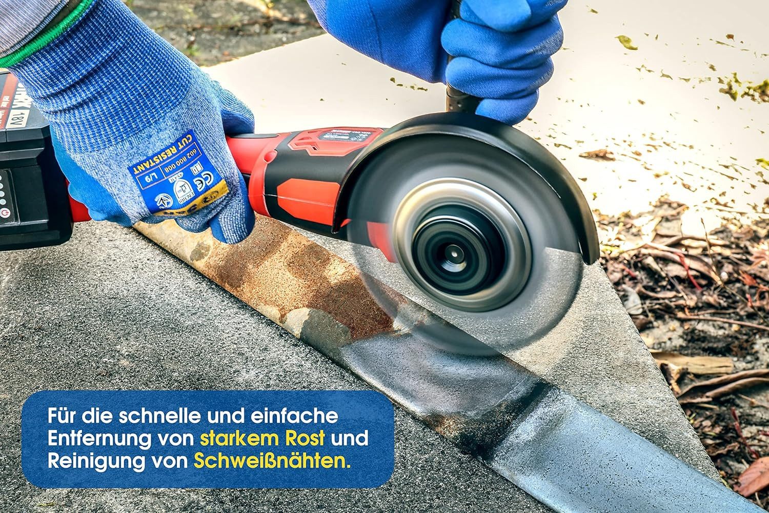 S&R Drahtbürste Rundbürsten 125 x 22,2 mm, Zopfrundbürste mit gezopften Drahtborsten, Winkelschleifer, (Set, 2-tlg., kompatibel für Winkelschleifer/ Flex aller gängigen Marken), Scheibenbürste, Stahlbürste, Drahtbürste mit hoher Lebensdauer