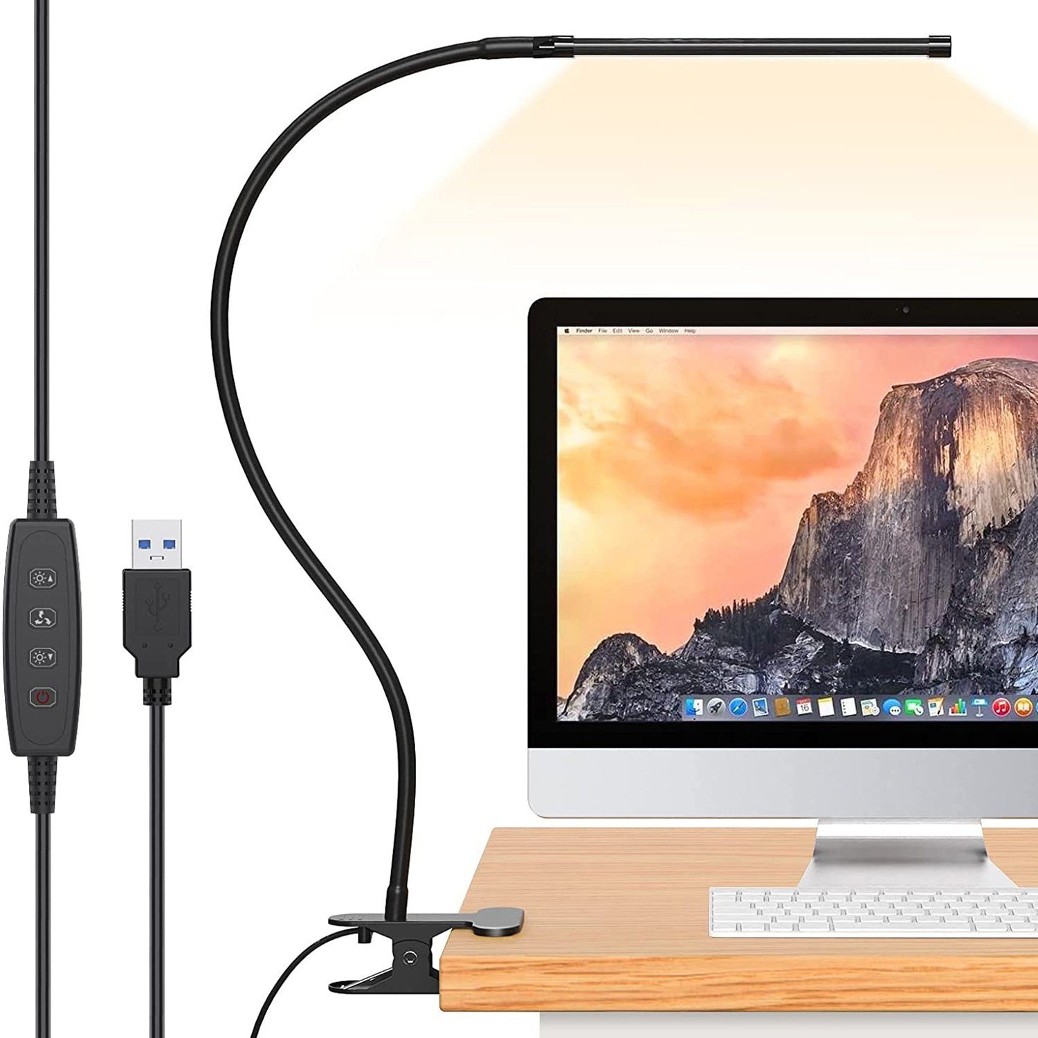 Sunicol LED Klemmleuchte LED Dimmbar Schreibtischlampe, günstig online kaufen