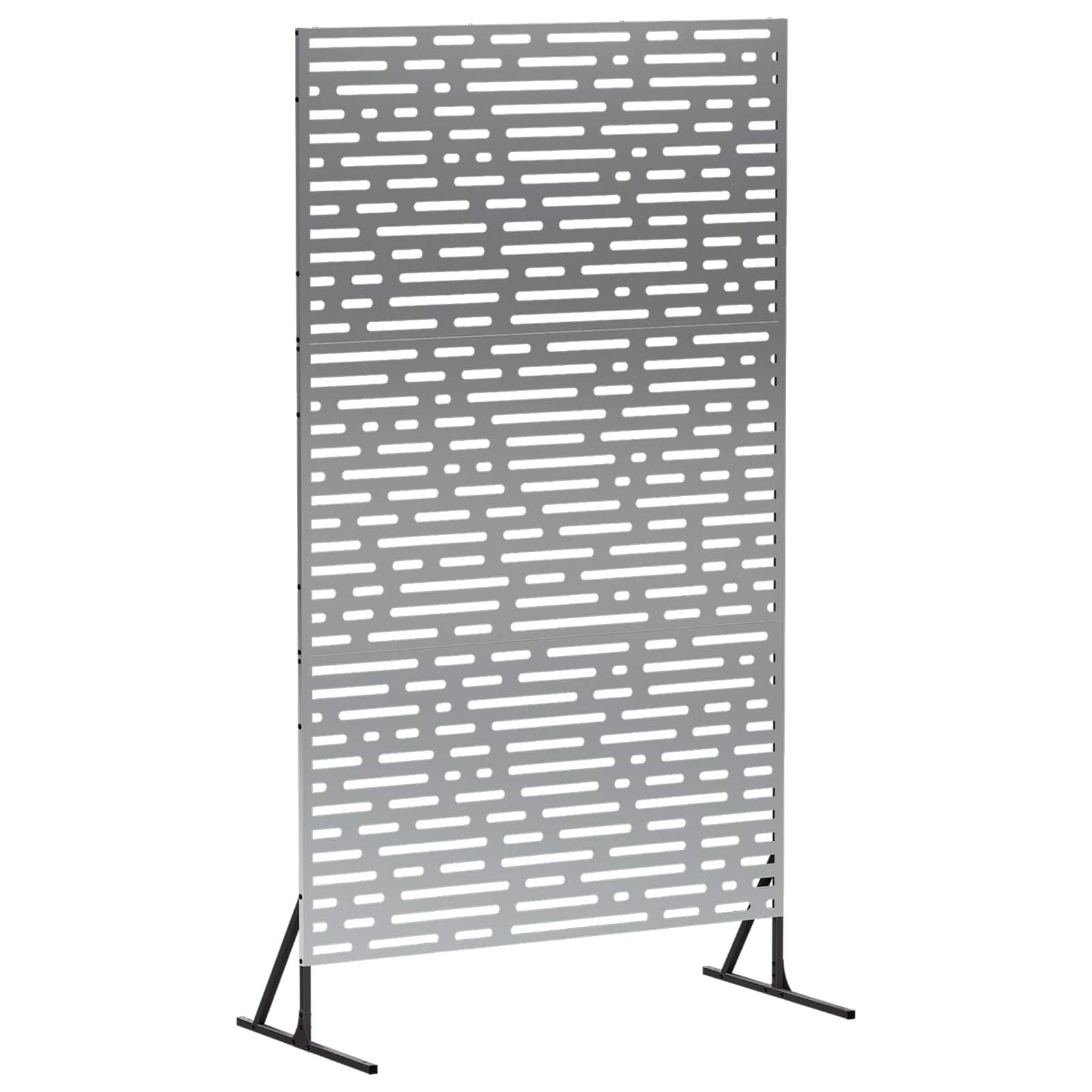 vidaXL Gartenzaun Sichtschutz 100 x 50 x 180 cm Verzinkter Stahl Silber, (1-St)