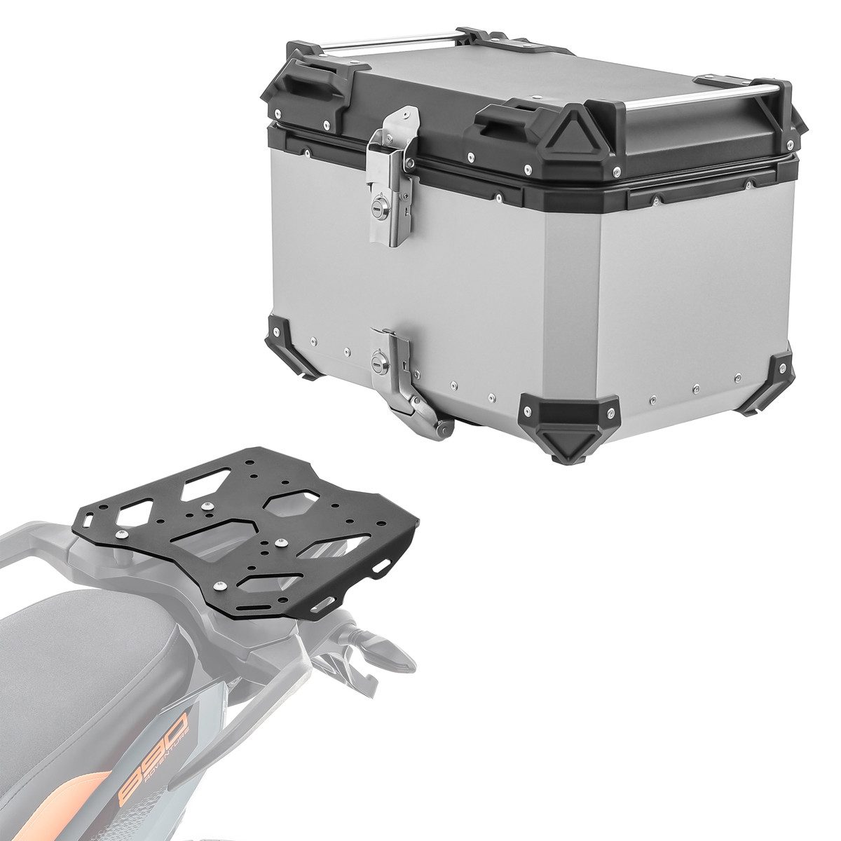 Bagtecs Topcase Set Alu Topcase + Gepäckbrücke passend für KTM 890 SMT 23-26 # XB55 si