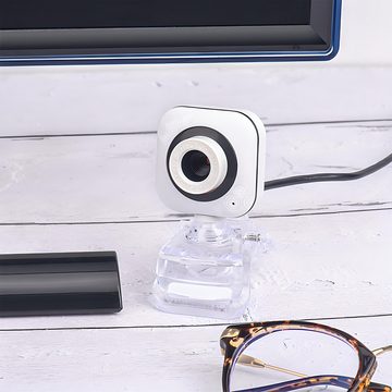 Retoo Webcam mit Mikrofon für PC Skype FaceTime Homeoffice Zoom Webkamera Webcam (Internetkamera, Versorgungskabel, Befestigungsklemme, Anleitung, Plug&Play, Eingebautes Mikrofon: JA, USB-Leitung)