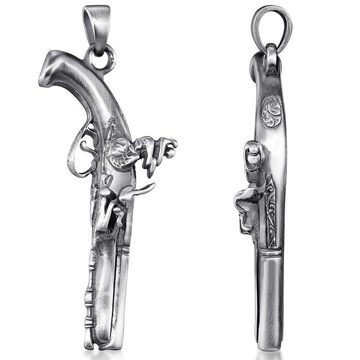 Materia Kettenanhänger Herren Pistole / Revolver Antik geschwärzt KA-196, 925 Sterling Silber, rhodiniert