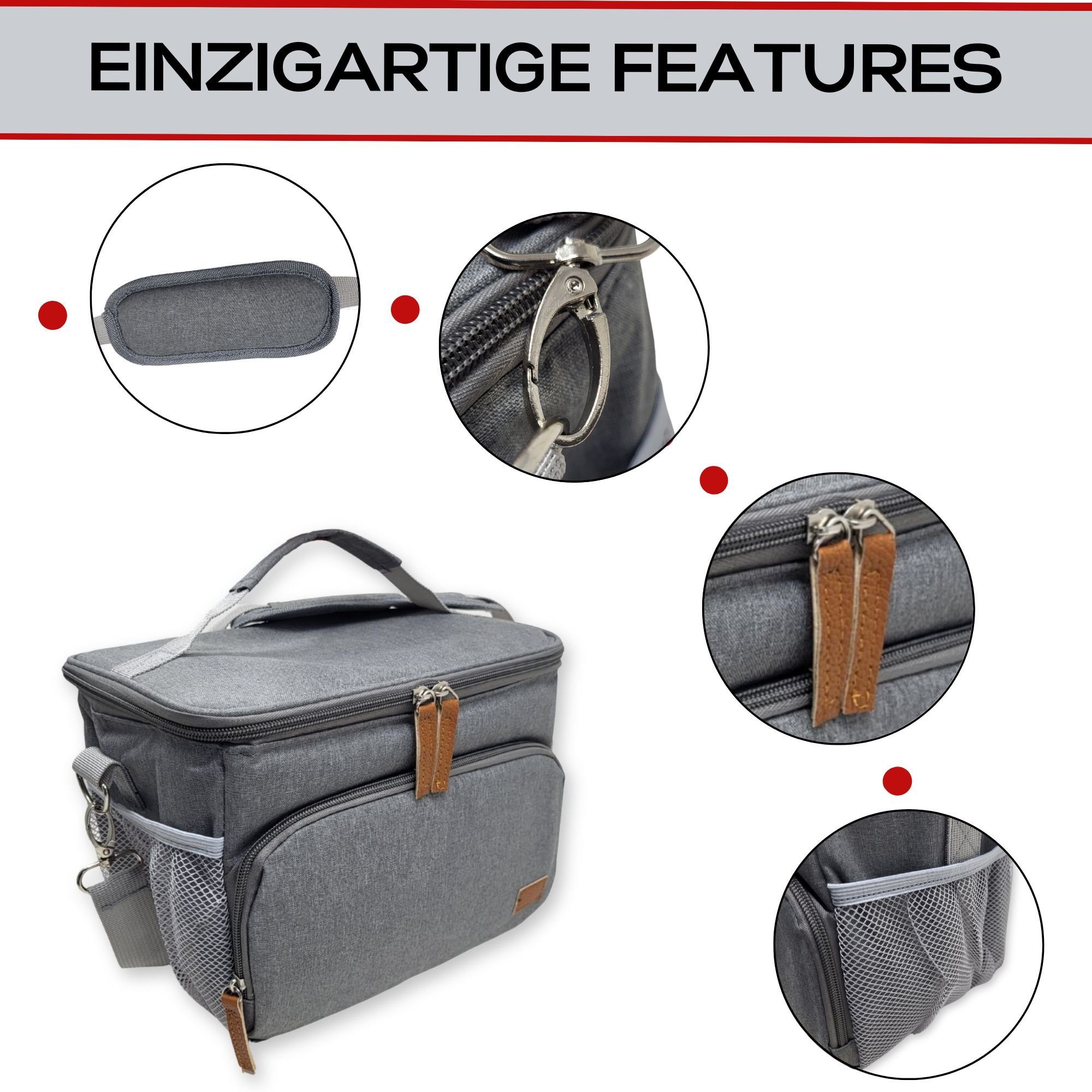 Isolierte Lunchtasche – Baseball-Design, Wiederverwendbar, Mit Trageriemen, Für Picknick & Arbeit