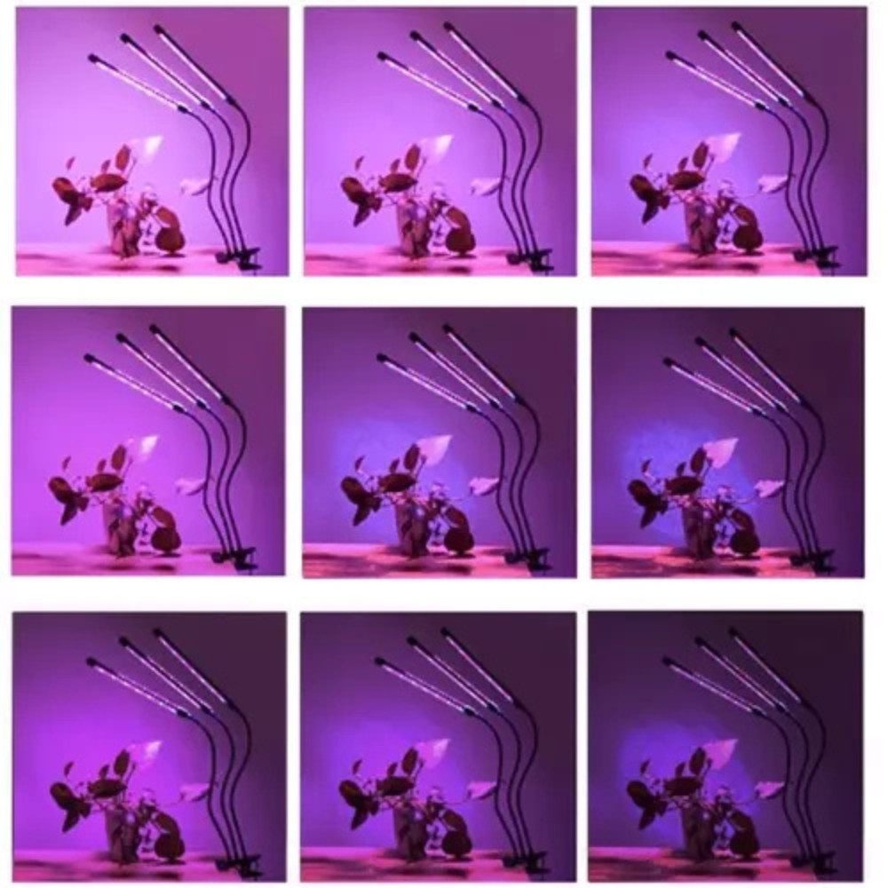 Gardlov Pflanzenlampe LED Pflanzenwachstumslampe, Pflanzenwachstum, LED fest integriert, blau, lila, rot, Beleuchtungsintensität einstellbar in 9 Stufen